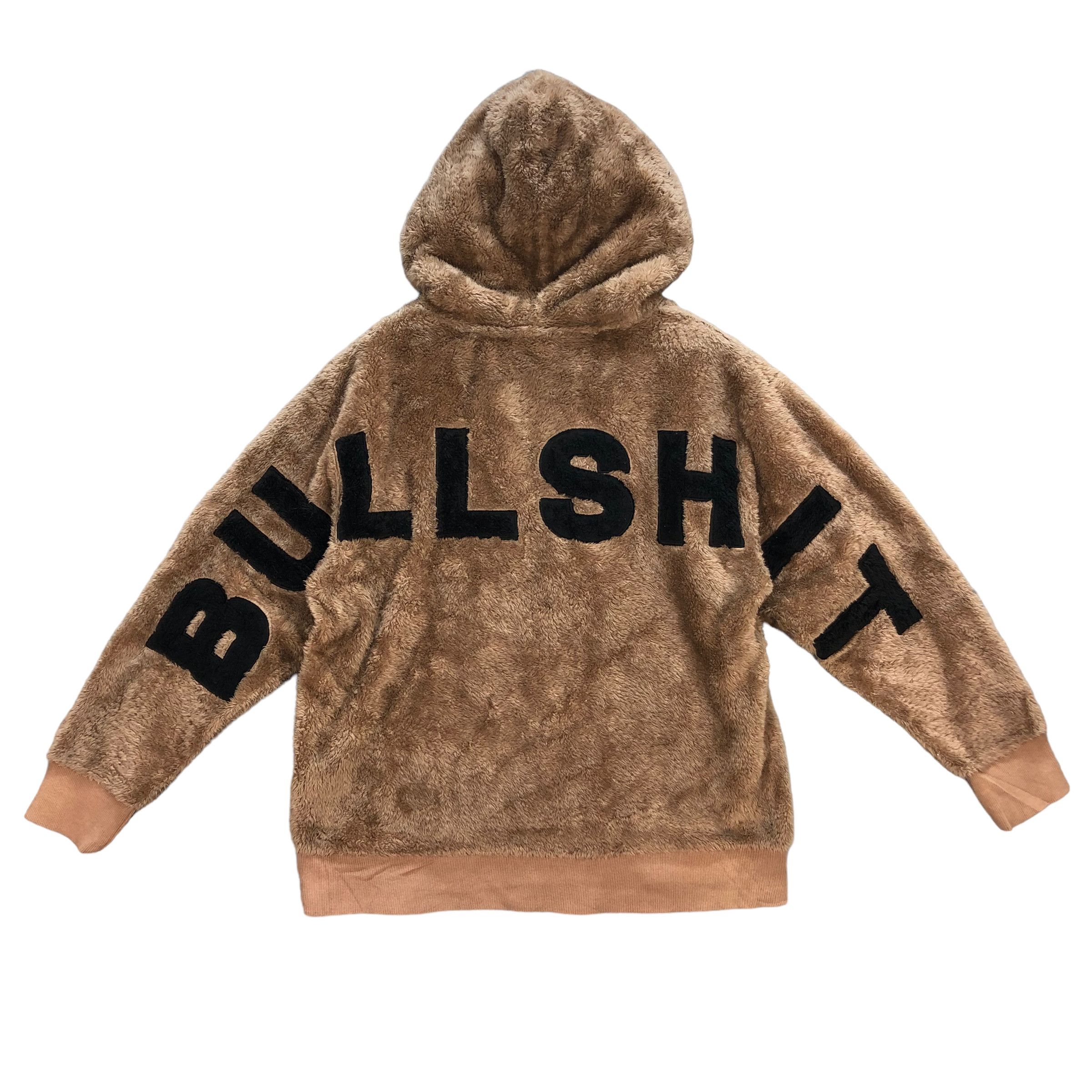 image of No Bullshit La Bullshit Big Logo Fleece Hoodies 7061-107 in Brown, Men's (Size Medium)