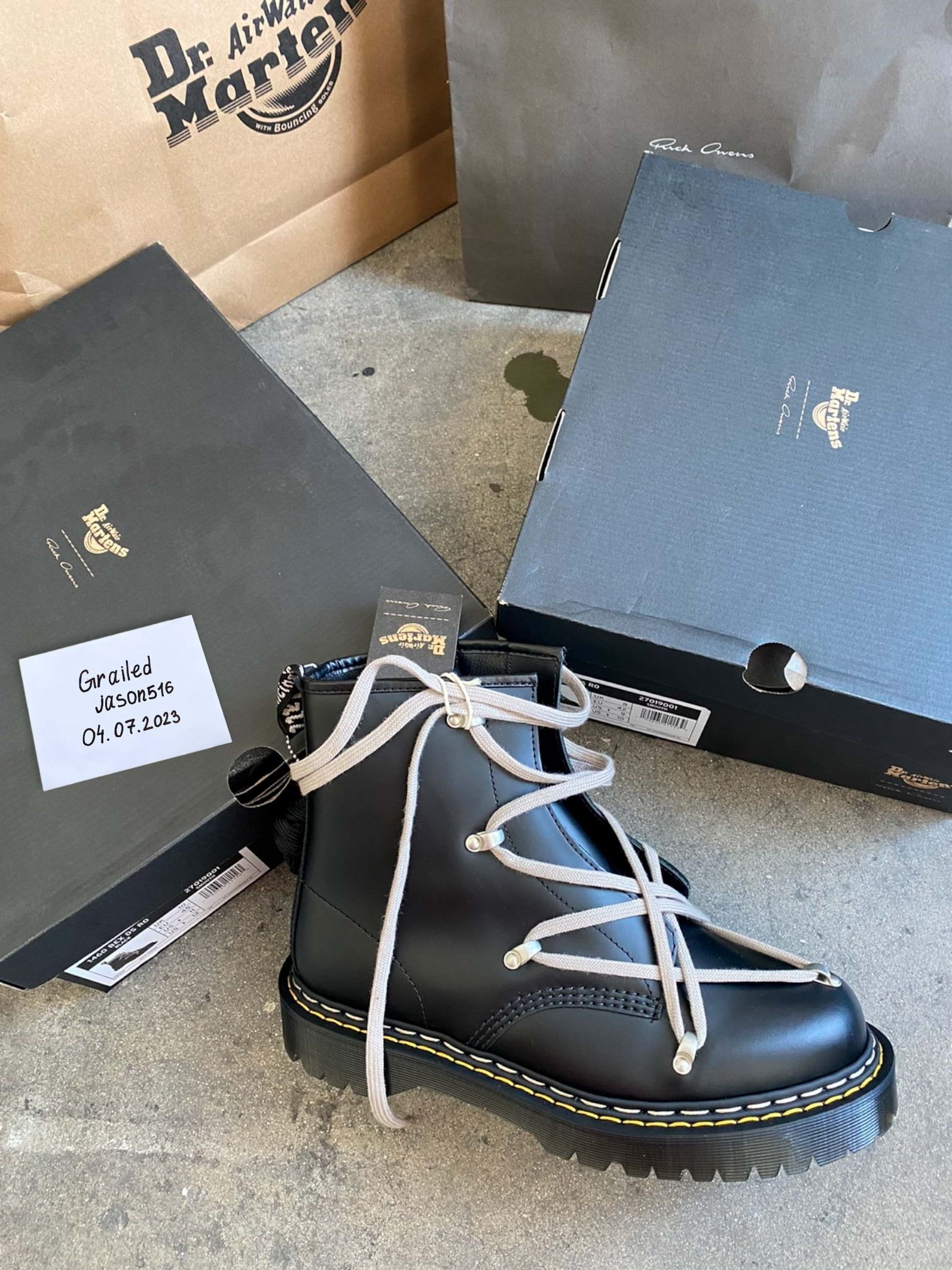 Rick Owens Rick Owens X Dr. Martens 1460 Bex Leather Boots | Grailed