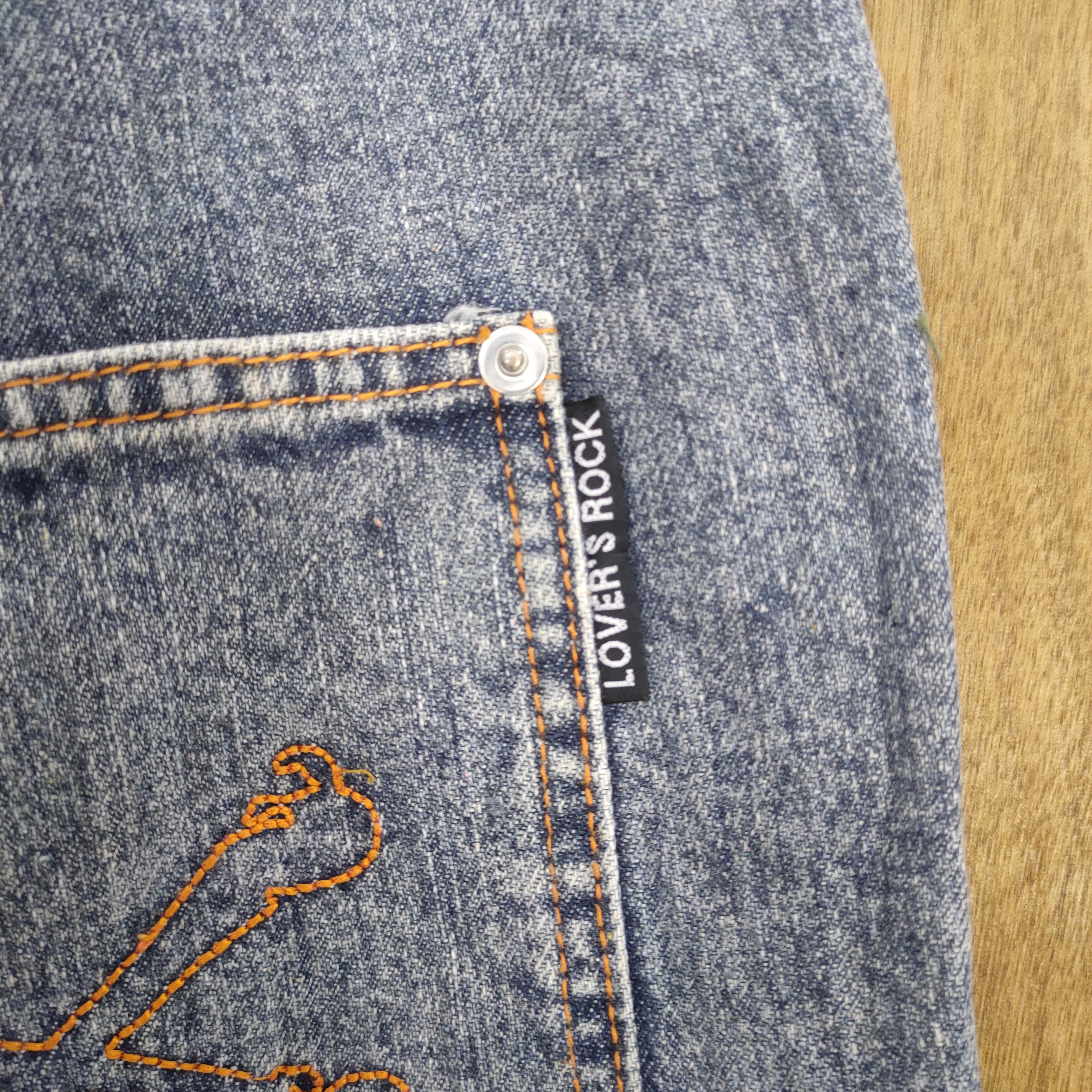 Jean LOVERS ROCK BONDAGE HIP HOP DISTRESSED JEANS Size US 30 / EU 46 - 12 Thumbnail