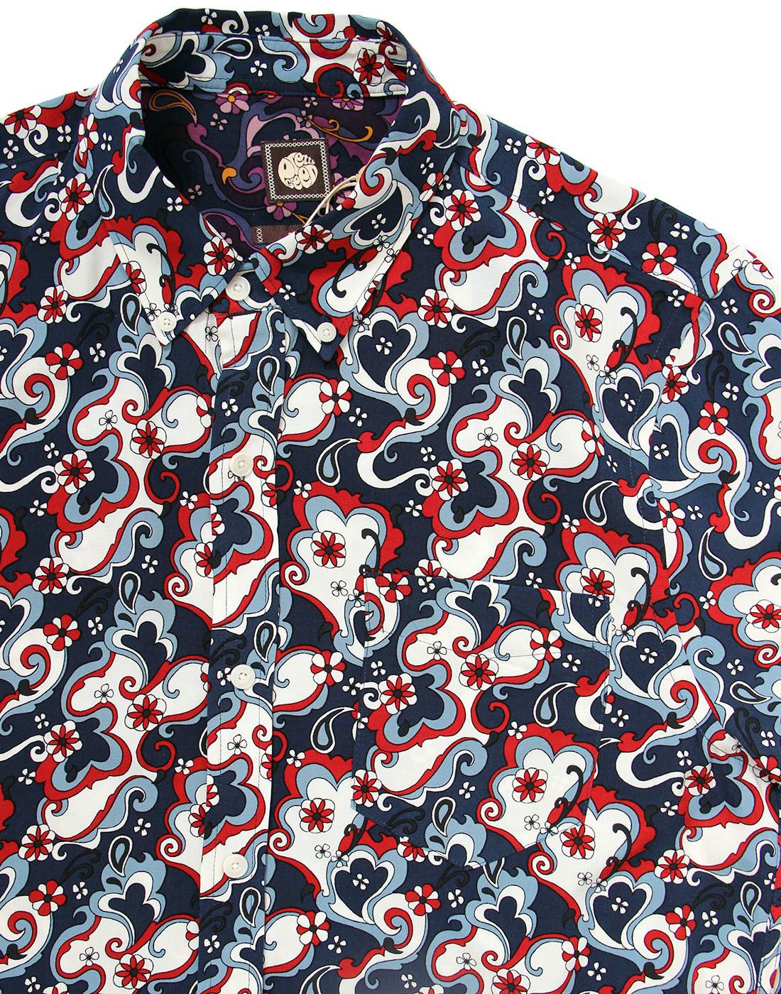 Designer × Pretty Green Pretty Green Mod Floral Paisley Shirt Size M Slim Fit Size US M / EU 48-50 / 2 - 9 Thumbnail