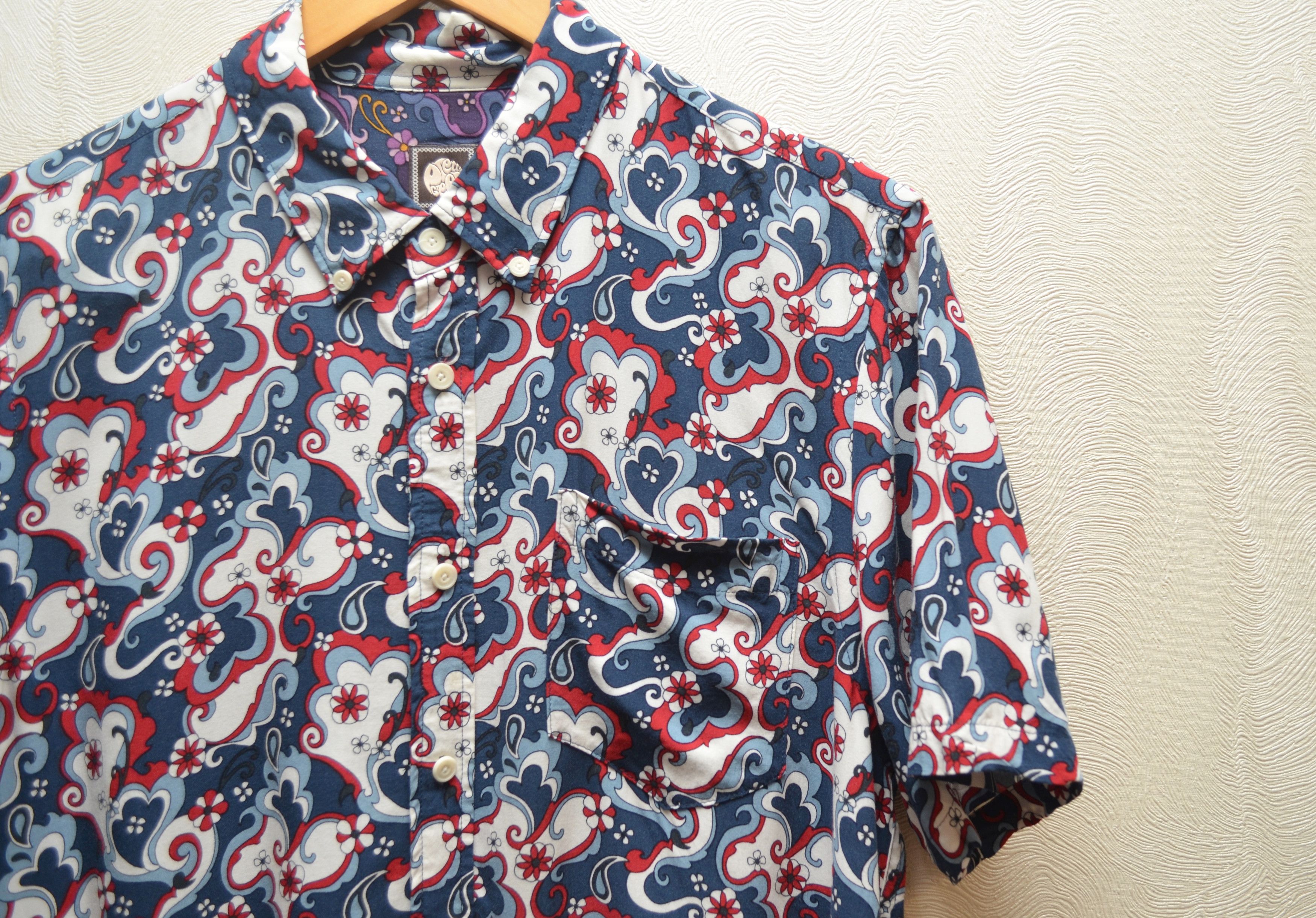 Designer × Pretty Green Pretty Green Mod Floral Paisley Shirt Size M Slim Fit Size US M / EU 48-50 / 2 - 4 Thumbnail