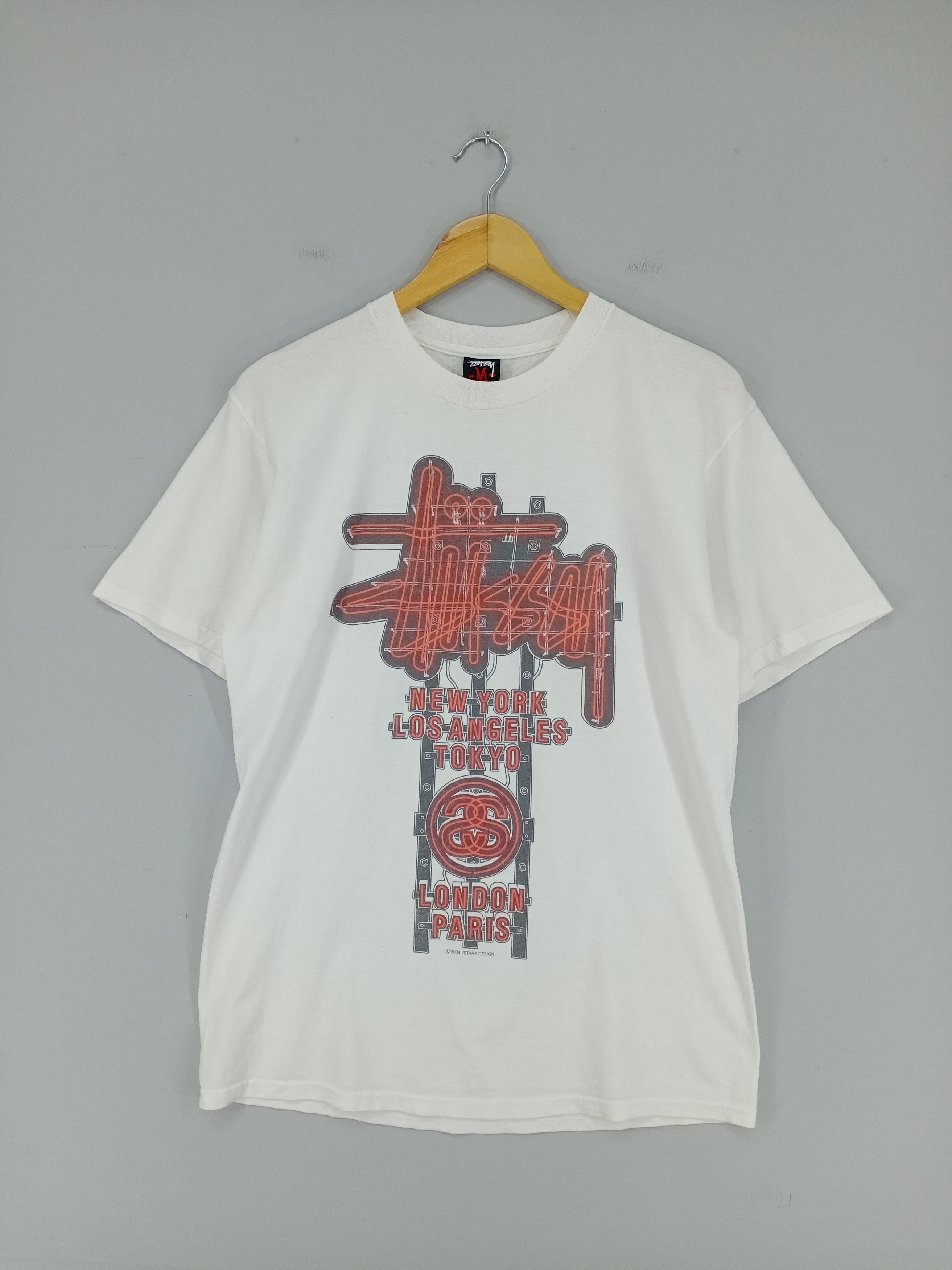 Vintage STUSSY LOS ANGELES Collection Paisley Polo Tee Shirt Top Design Studio Skateboard New Yoek