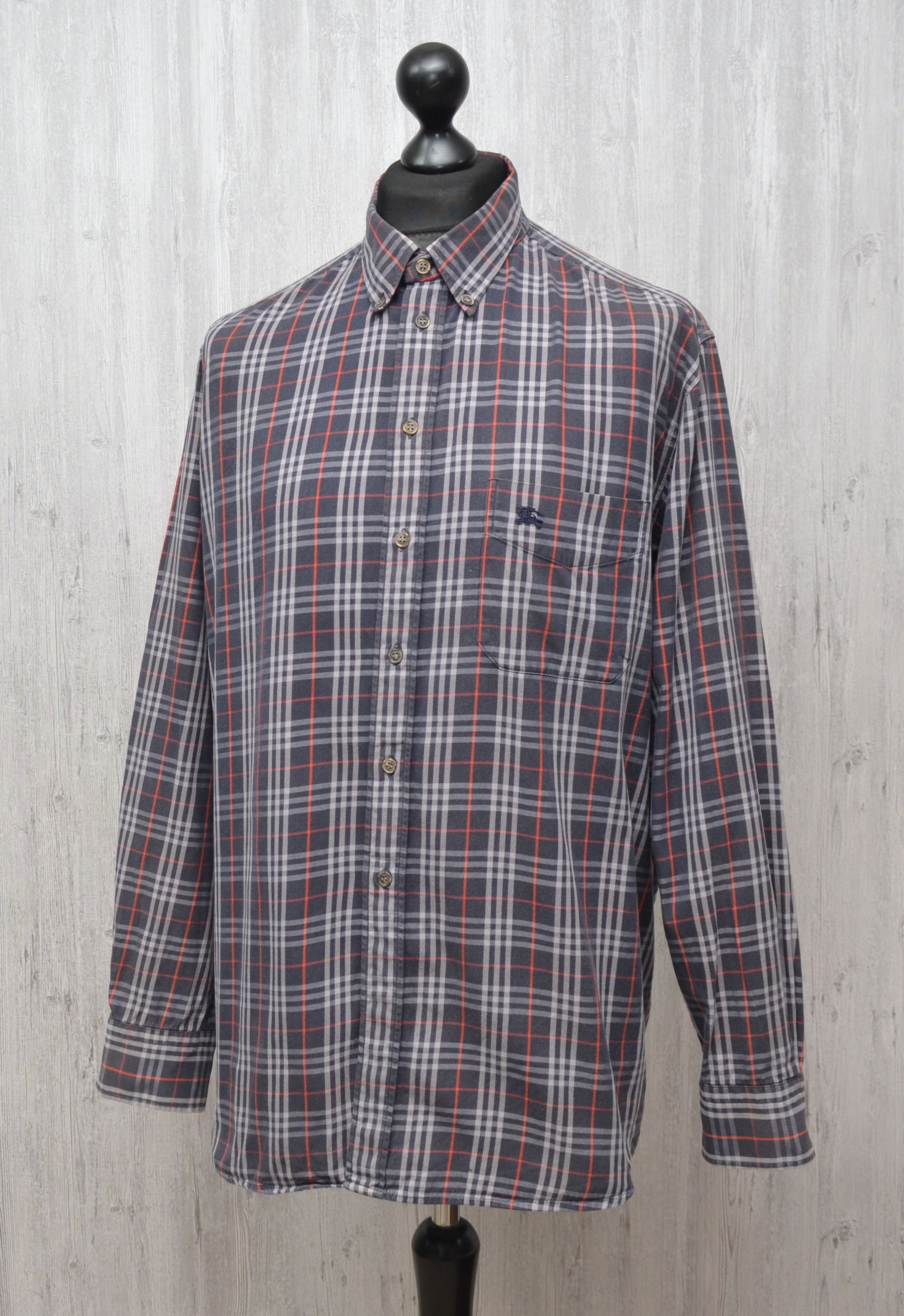 Burberry × Vintage Vintage 90s Burberrys Check Plaid L/S Shirt Sz XL RARE Size US XL / EU 56 / 4 - 3 Thumbnail