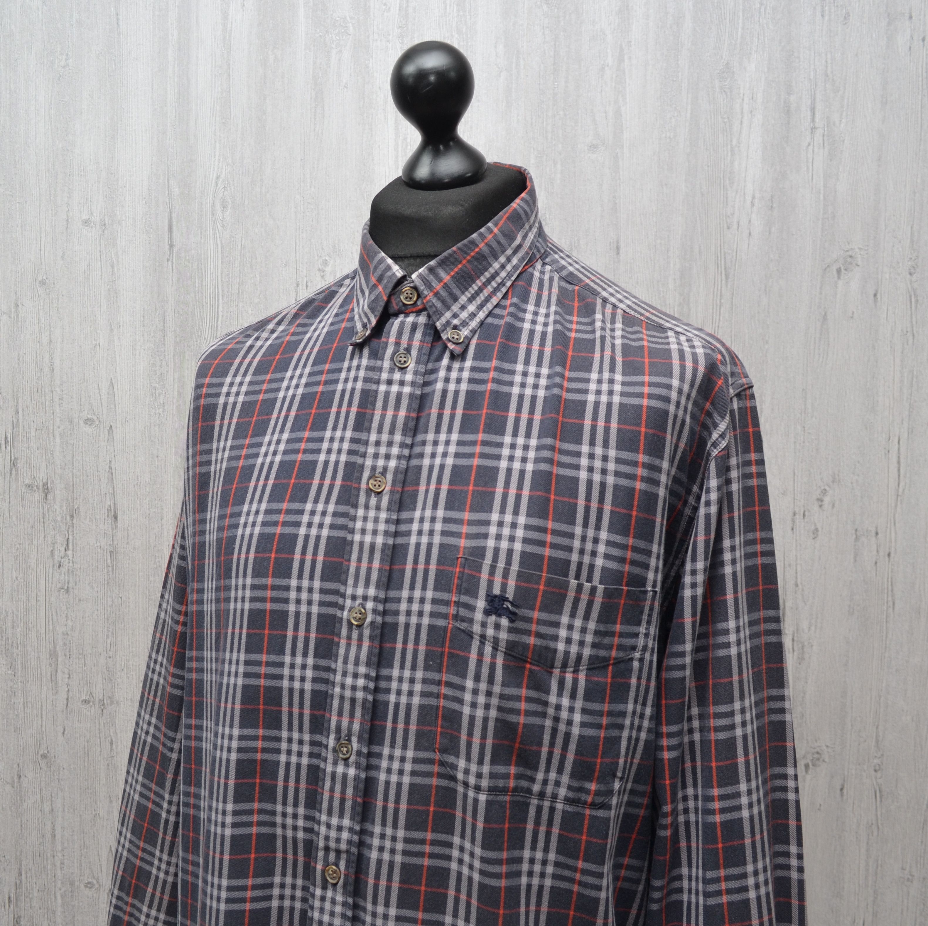Burberry × Vintage Vintage 90s Burberrys Check Plaid L/S Shirt Sz XL RARE Size US XL / EU 56 / 4 - 4 Thumbnail