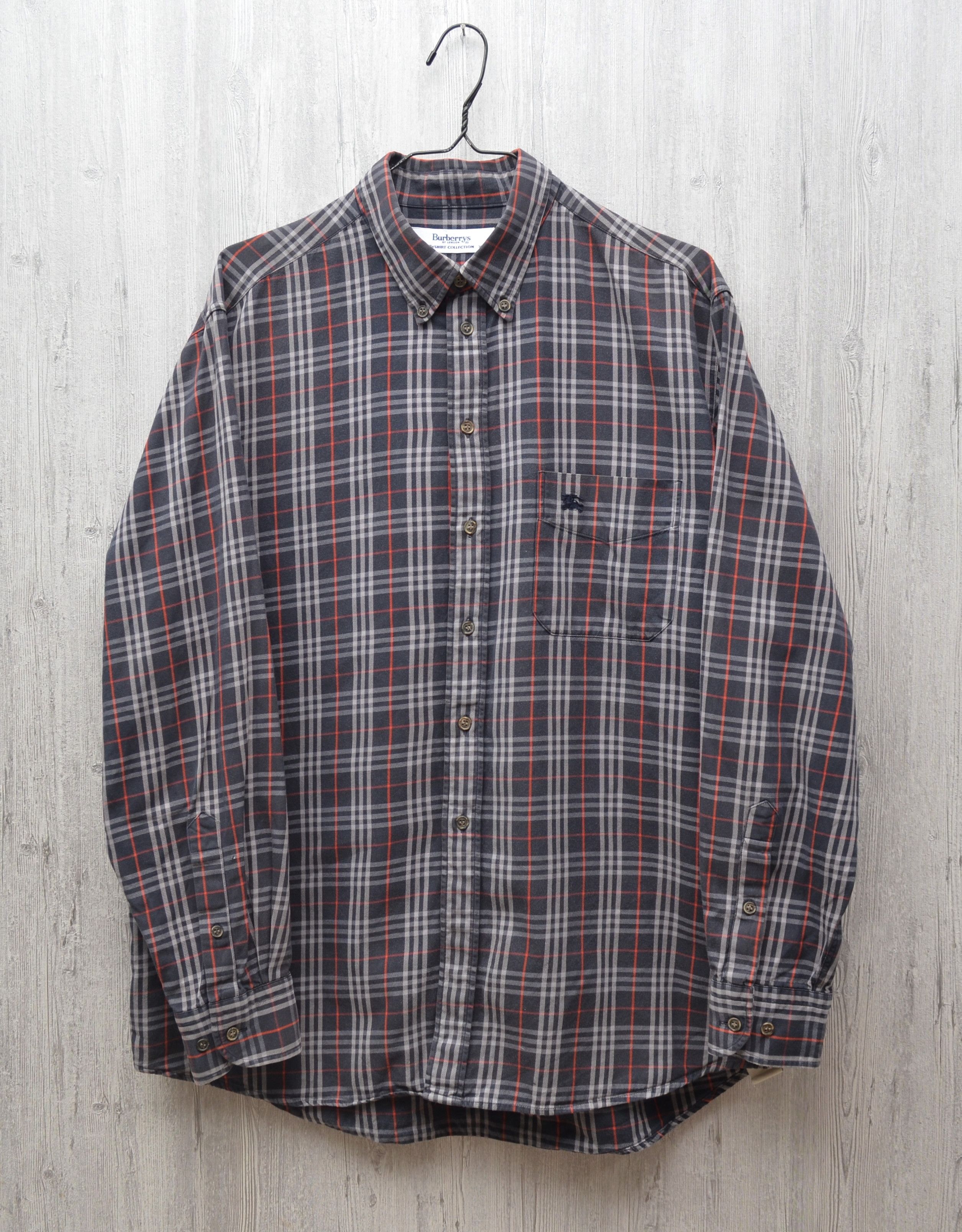Burberry × Vintage Vintage 90s Burberrys Check Plaid L/S Shirt Sz XL RARE Size US XL / EU 56 / 4 - 1 Thumbnail