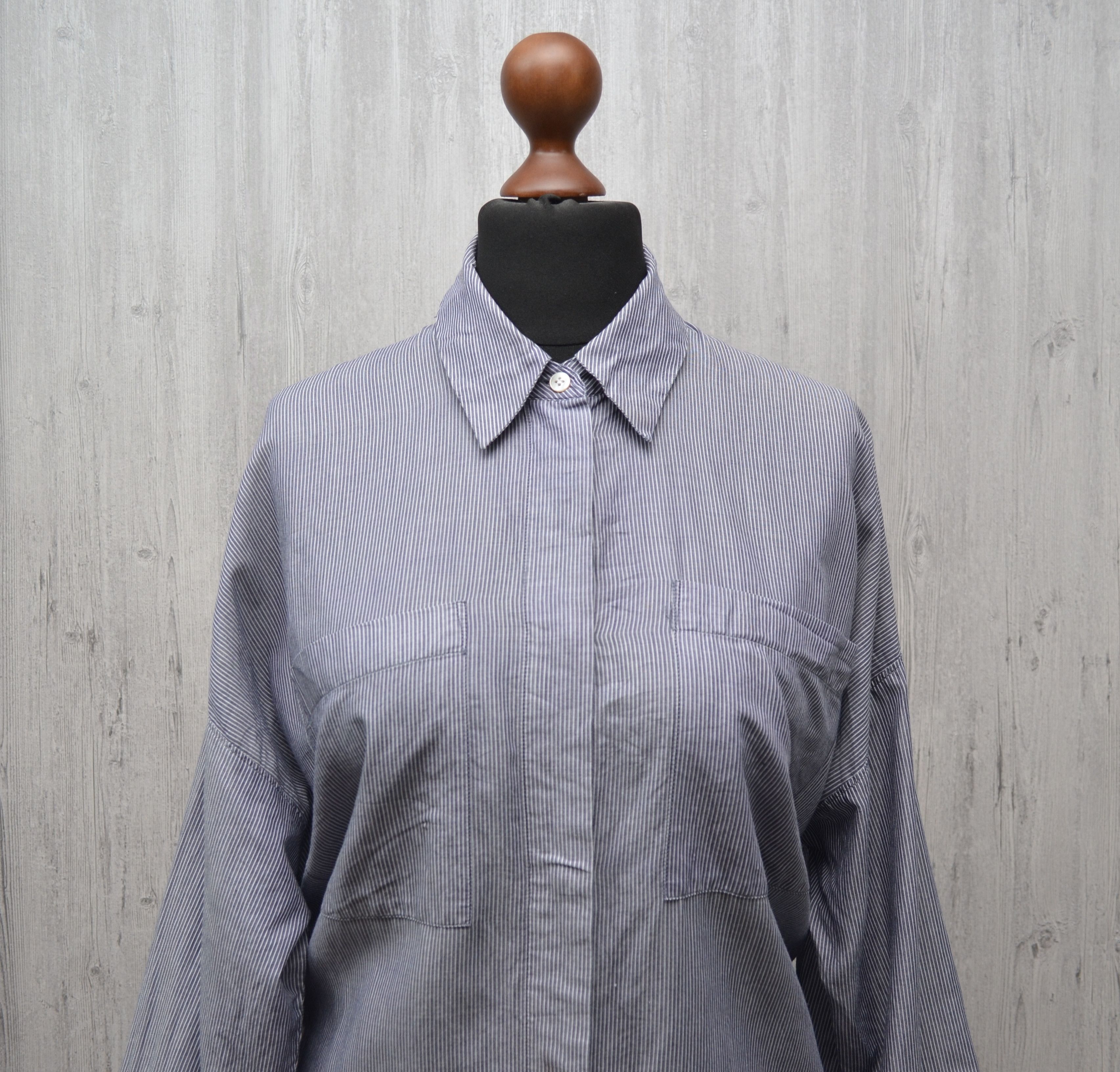 Acne Studios ACNE STUDIOS Jacqui Striped Cotton Shirt In White Pinst Size S / US 4 / IT 40 - 4 Thumbnail