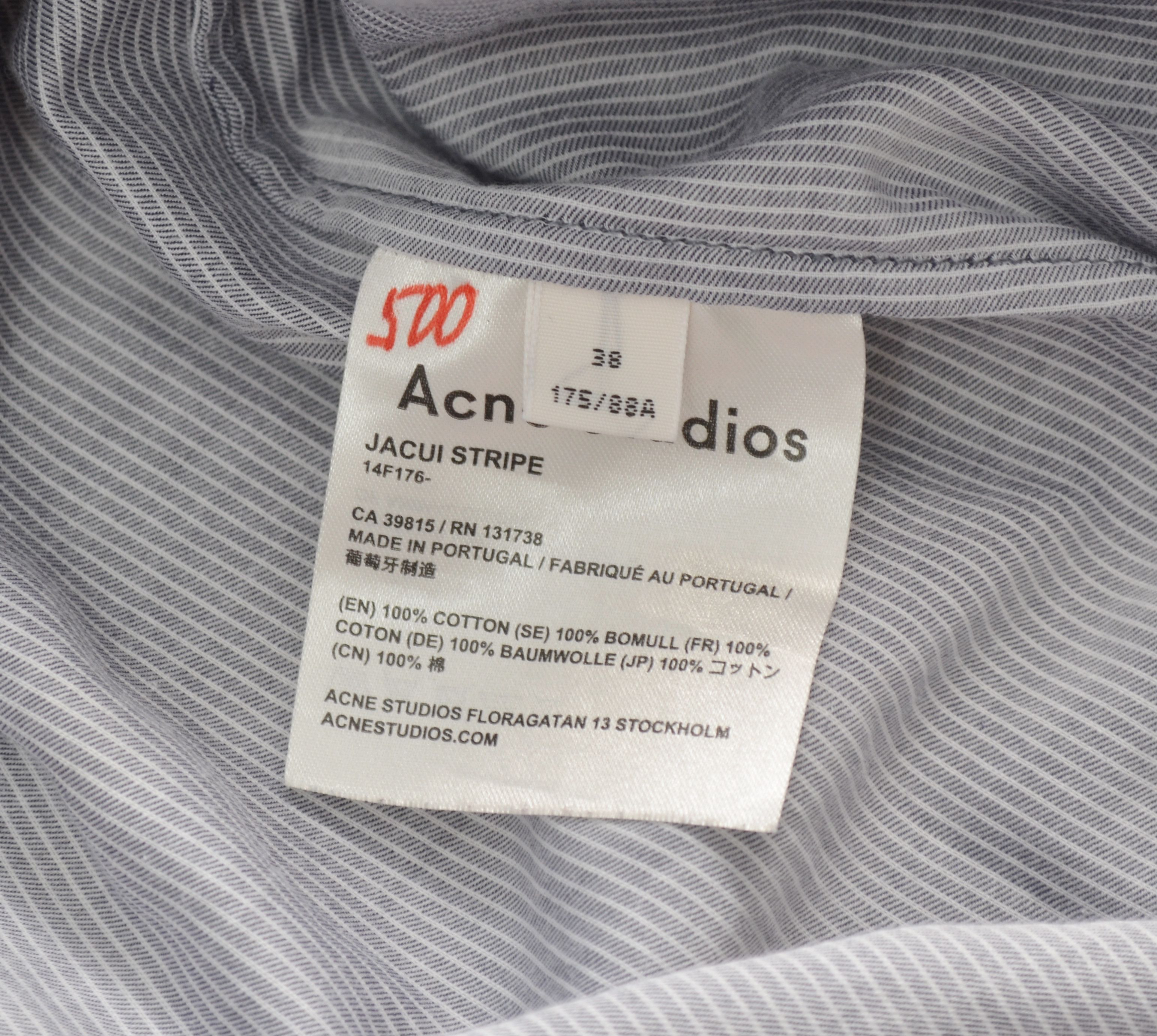 Acne Studios ACNE STUDIOS Jacqui Striped Cotton Shirt In White Pinst Size S / US 4 / IT 40 - 13 Thumbnail