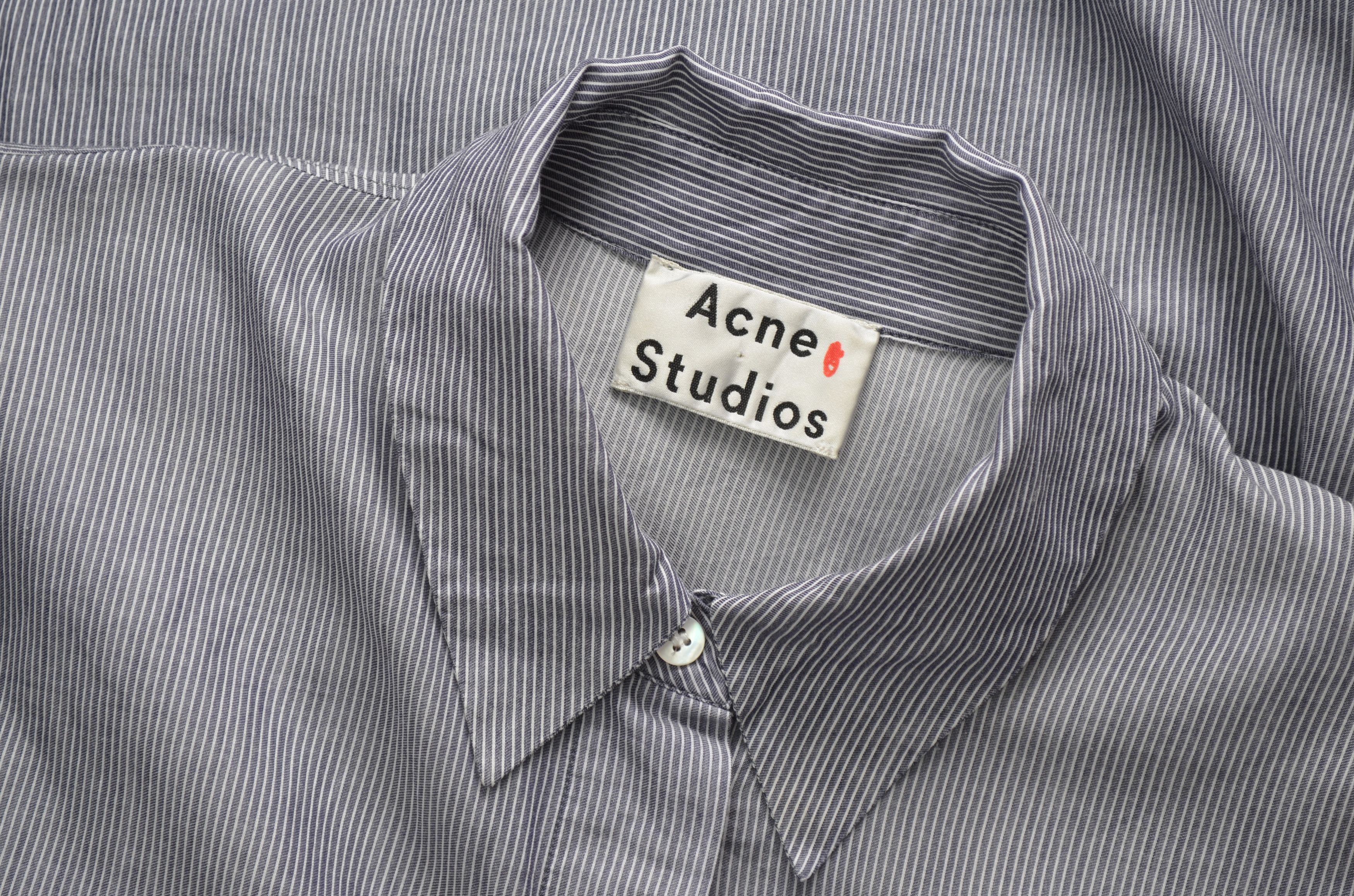 Acne Studios ACNE STUDIOS Jacqui Striped Cotton Shirt In White Pinst Size S / US 4 / IT 40 - 12 Thumbnail
