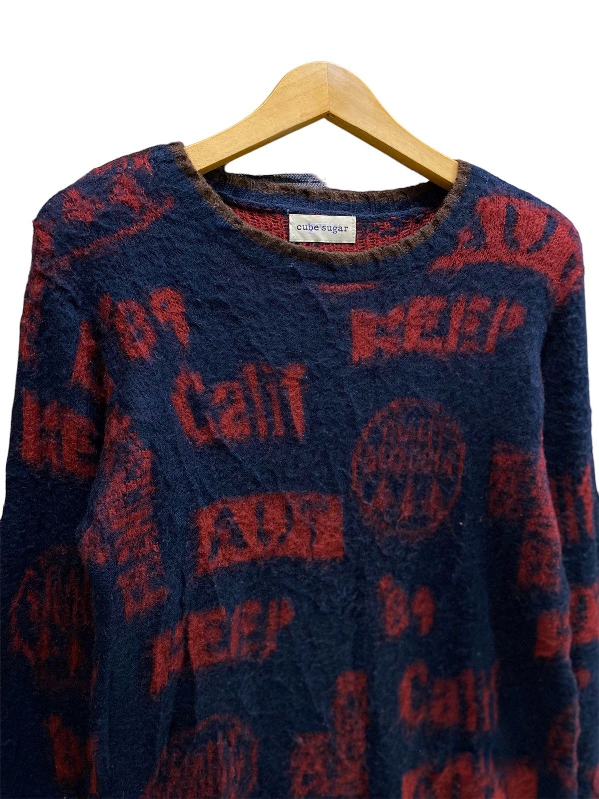Hysteric Glamour × Japanese Brand Cubesugar Printed Grunge Knit Sweater Size US M / EU 48-50 / 2 - 3 Thumbnail