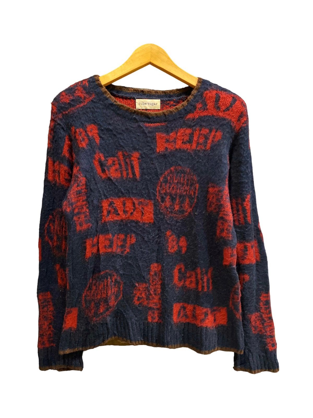 Hysteric Glamour × Japanese Brand Cubesugar Printed Grunge Knit Sweater Size US M / EU 48-50 / 2 - 1 Thumbnail