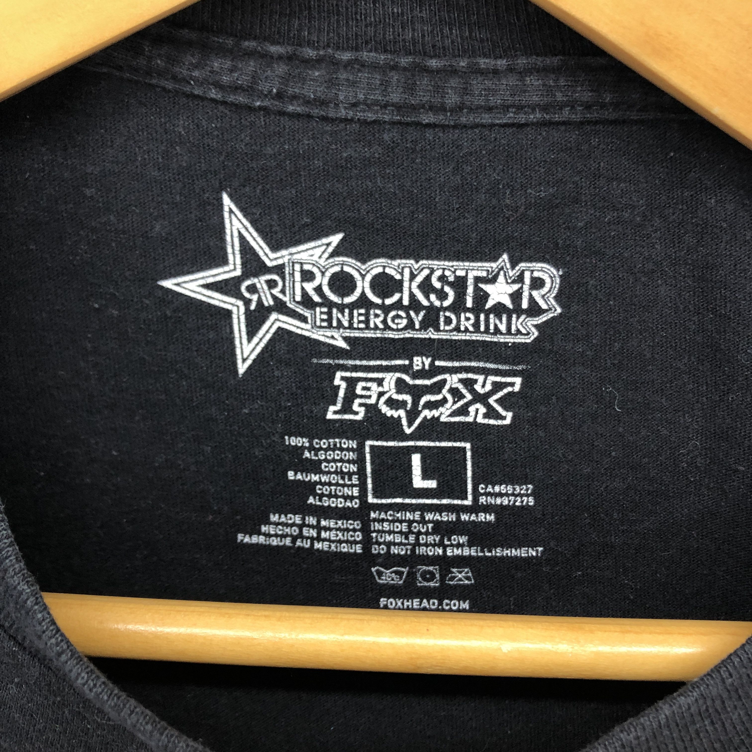 Fox Racing ROCKSTAR ENERGY DRINK Crew Neck T Shirt #1642-60 Size US L / EU 52-54 / 3 - 4 Thumbnail