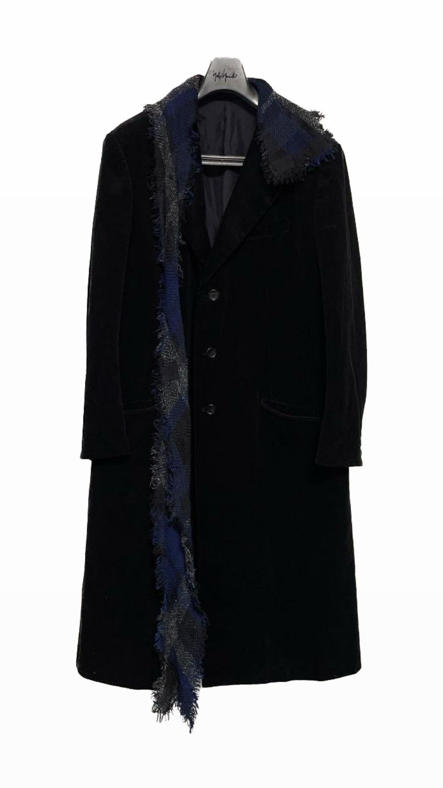 image of Yohji Yamamoto 22Aw Look 12 Corduroy Stole Coat in Black, Men's (Size Large)