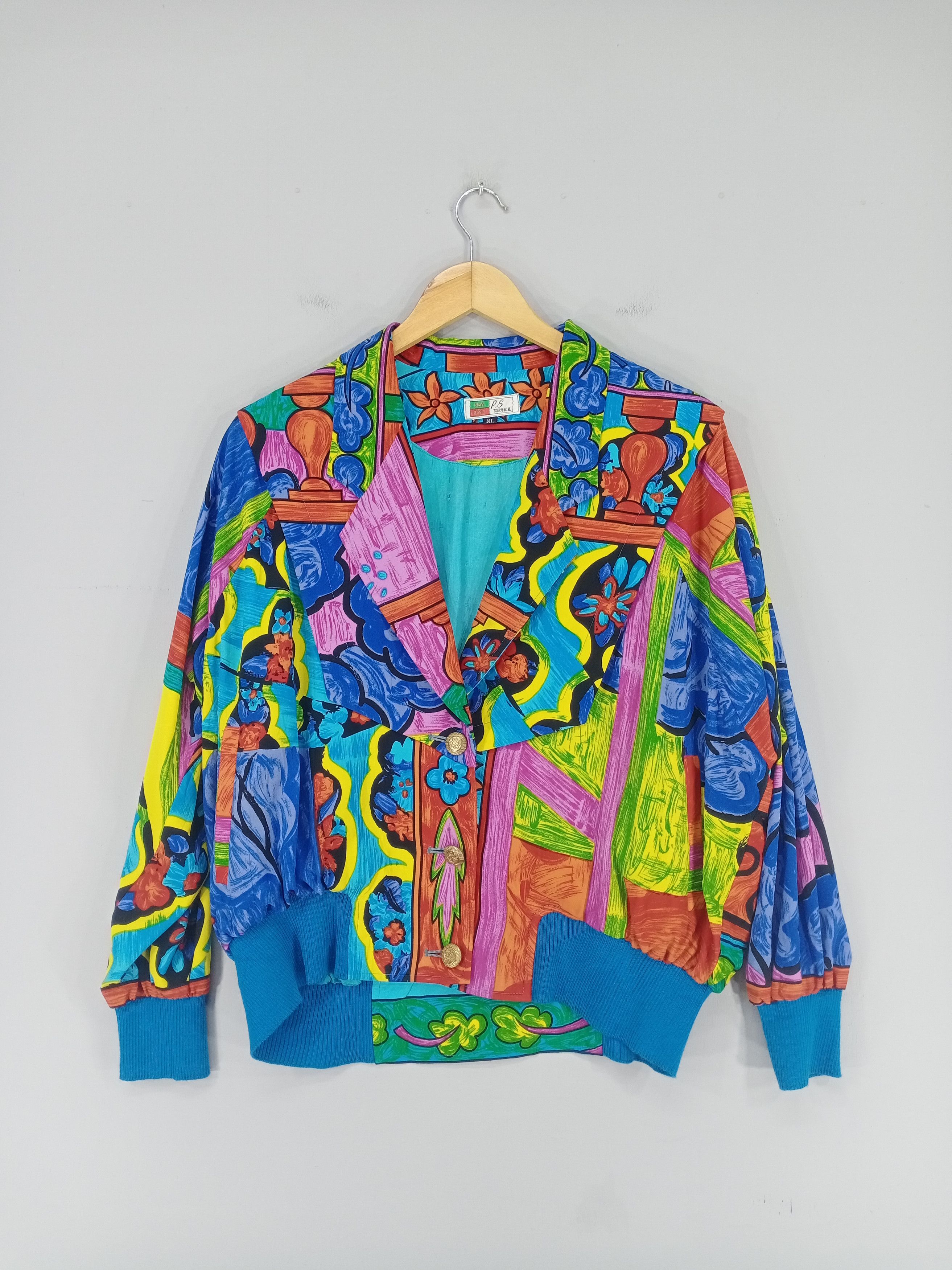 image of Bomber Jacket x Vintage Unbrand Baroque Style Multicolor Jacket, Women's (Size XL)