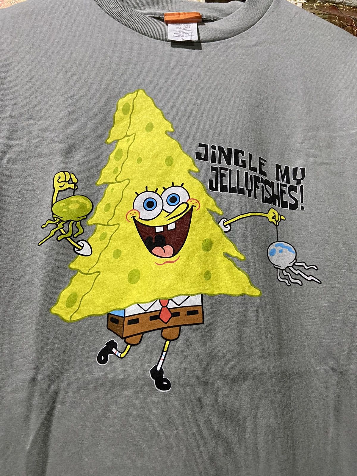 Cartoon Network × Vintage 2003 vintage SpongeBob Jingle my jellyfishes Single stitch L Size US L / EU 52-54 / 3 - 7 Thumbnail