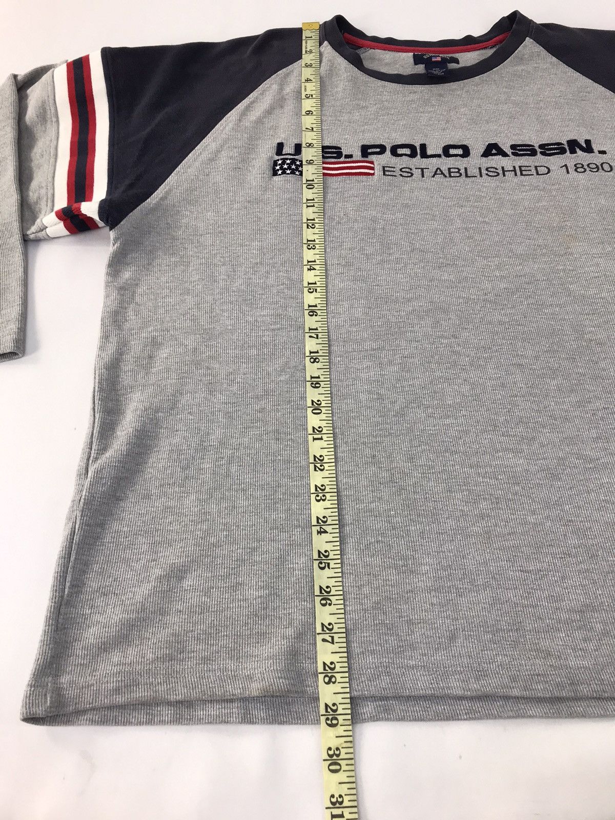 U.S. Polo Assn. × Vintage U.S Polo Assn Raglan Striped Sweatshirt Spell Out R046j Size US XXL / EU 58 / 5 - 7 Thumbnail