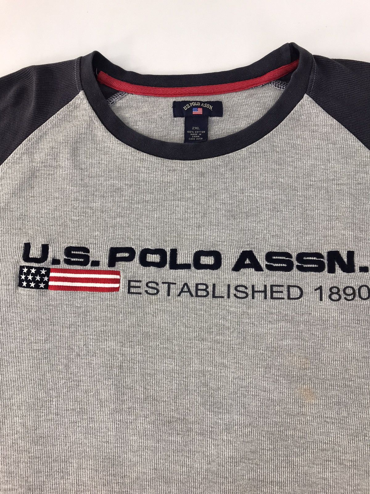 U.S. Polo Assn. × Vintage U.S Polo Assn Raglan Striped Sweatshirt Spell Out R046j Size US XXL / EU 58 / 5 - 2 Thumbnail