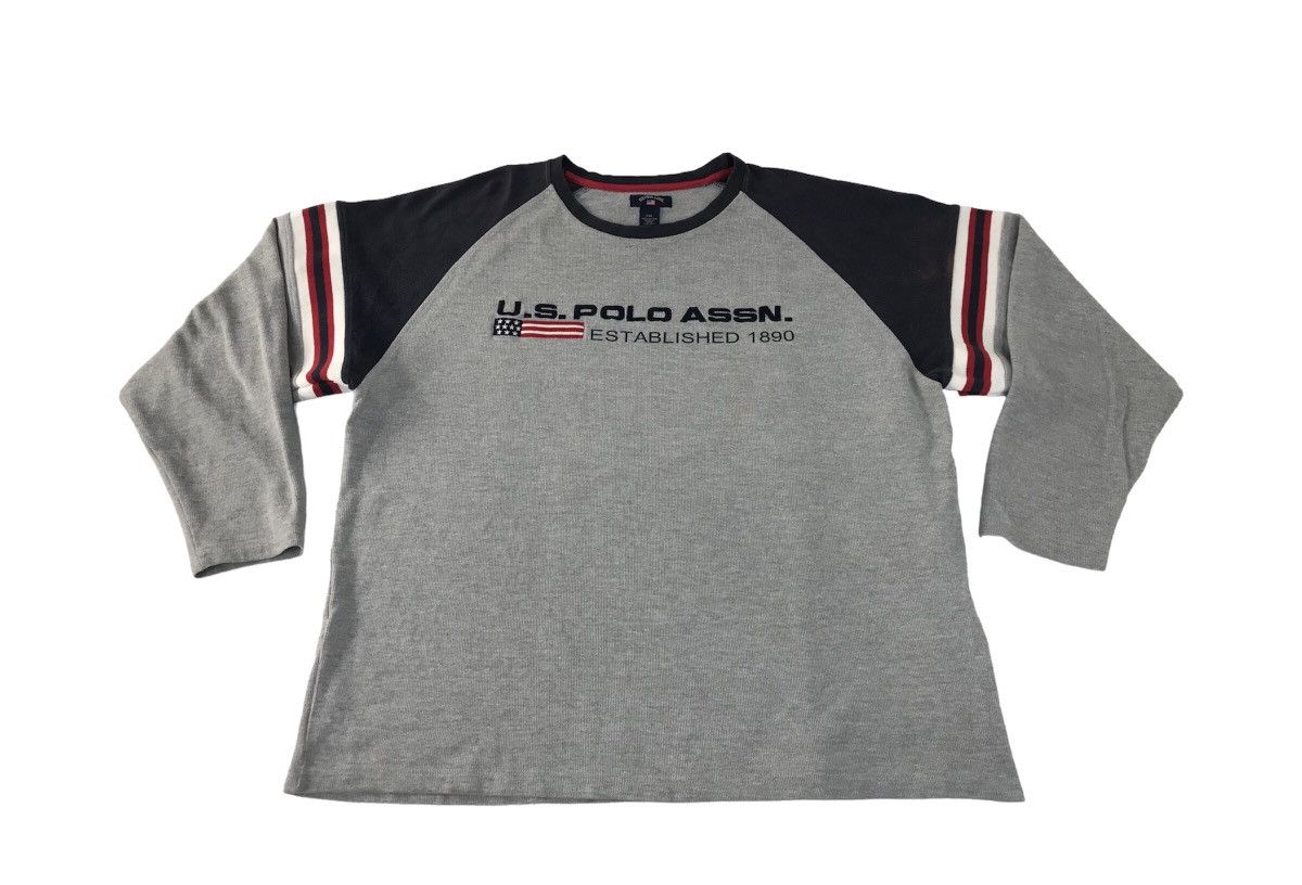 U.S. Polo Assn. × Vintage U.S Polo Assn Raglan Striped Sweatshirt Spell Out R046j Size US XXL / EU 58 / 5 - 1 Thumbnail