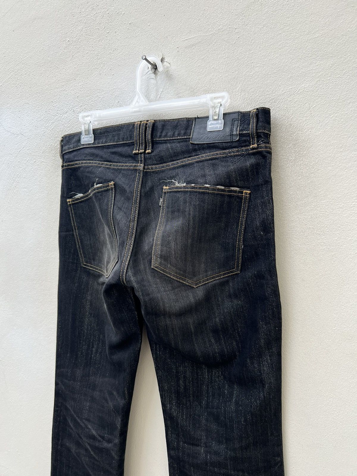 Roen Roen Japan Rips Shining Denim Cross Bones Skull Flare Jeans Size US 31 - 19 Thumbnail