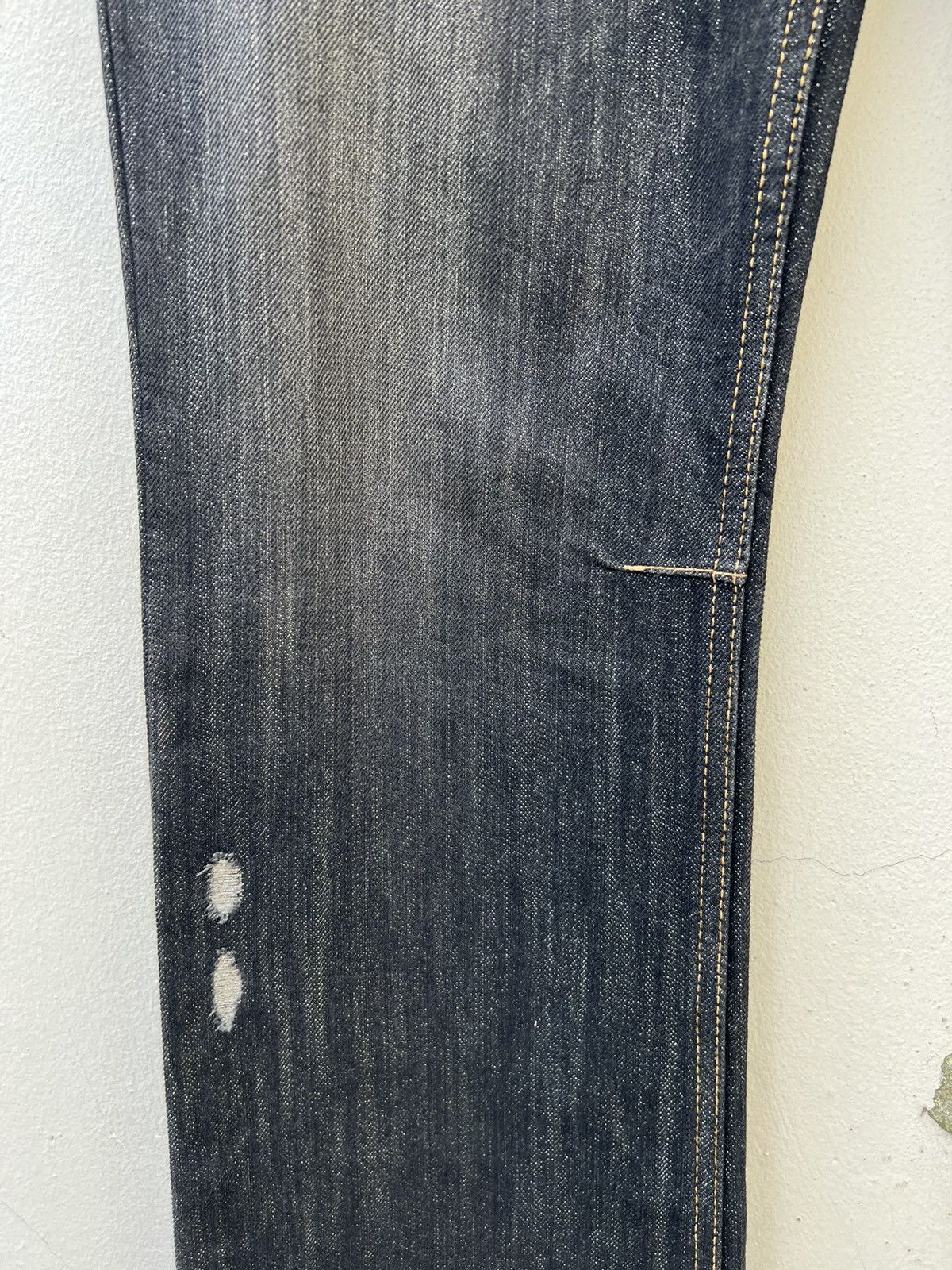 Roen Roen Japan Rips Shining Denim Cross Bones Skull Flare Jeans Size US 31 - 10 Thumbnail