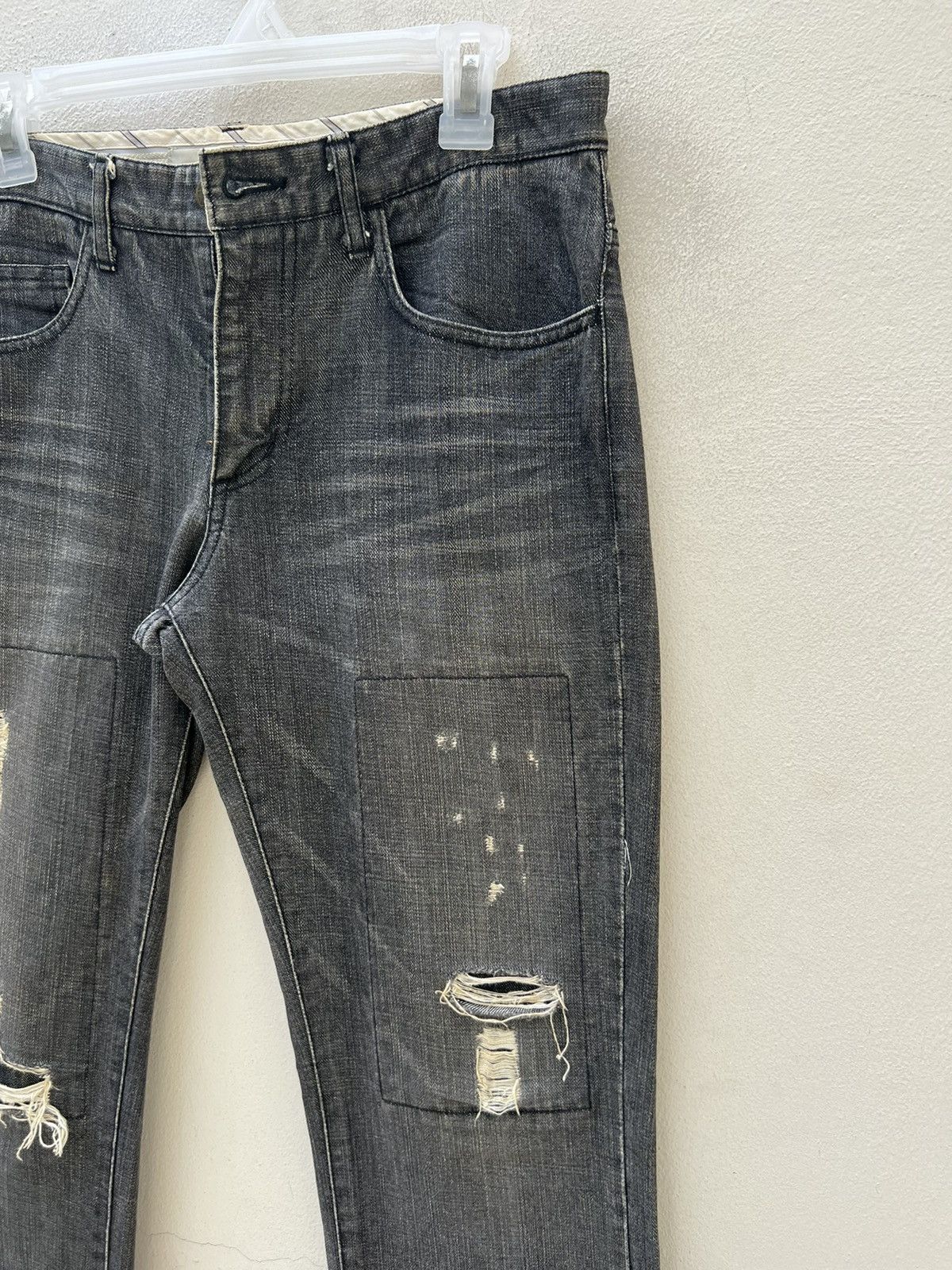 Vintage Vintage NOUNO Japan Ripped Distressed Fade Black Denim Jeans Size US 30 / EU 46 - 10 Thumbnail