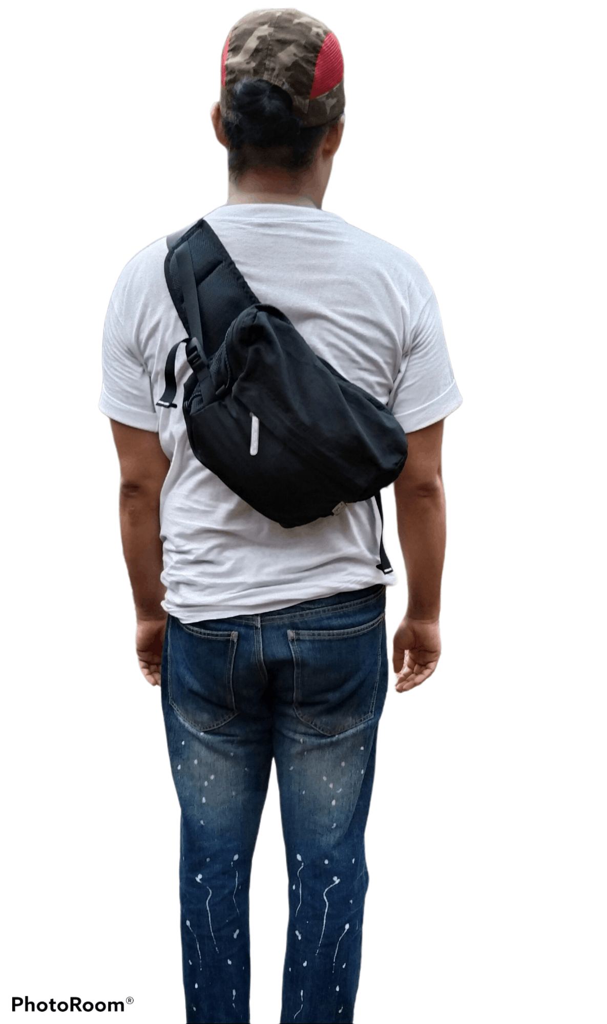 image of Agnes B. Nylon Two Ways Crossbody/pouch in Black, Men's