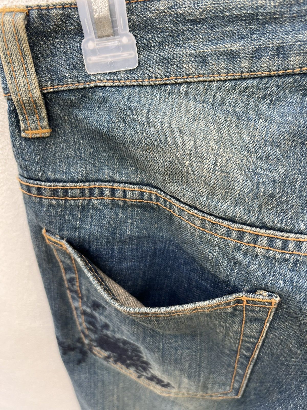 Designer SUPER HAKKA JAPAN Embroidery Black Flowers Denim Jeans Size US 29 - 20 Thumbnail