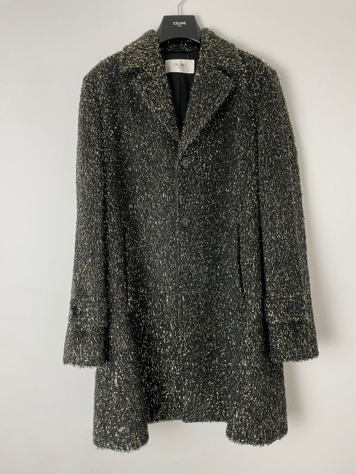 Celine × Hedi Slimane ❌LAST DROP❌FW19 RARE LUREX MAC COAT SAMPLE Size US M / EU 48-50 / 2 - 4 Thumbnail