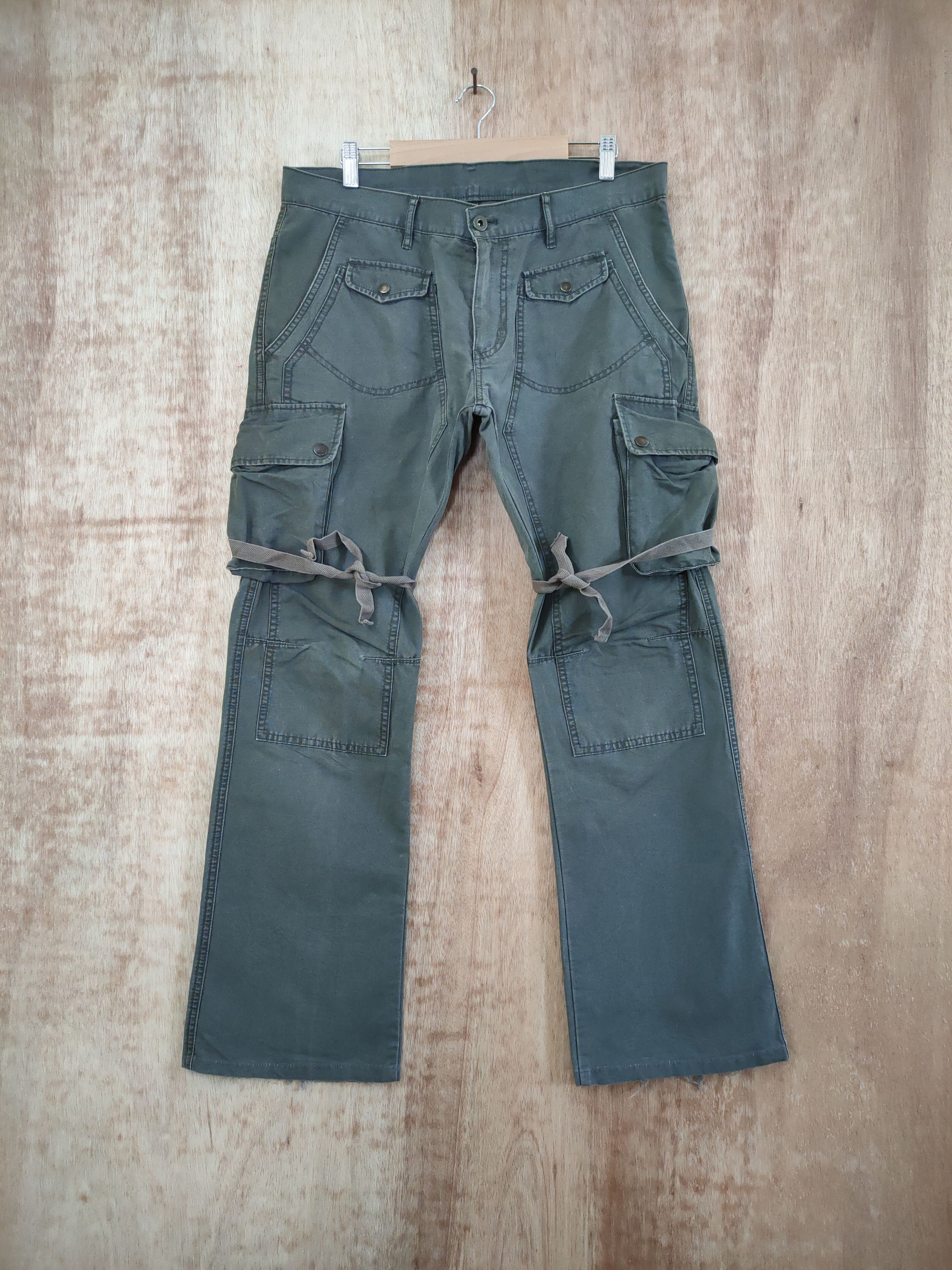 Japanese Brand VINTAGE JAPANESE BRAND DOUBLE KNEE BONDAGE CARGO PANTS 2055 Size US 34 / EU 50 - 2 Thumbnail