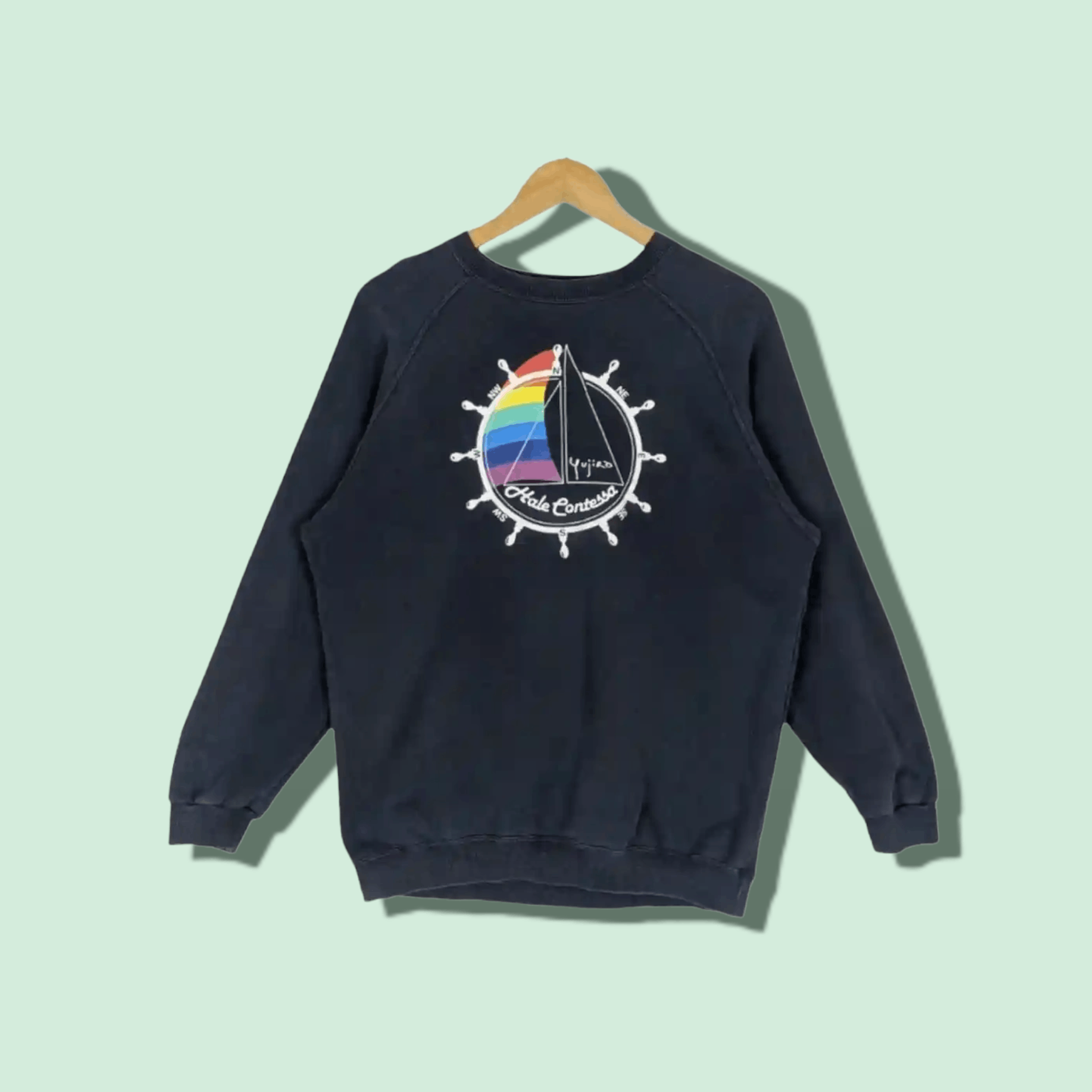 Vintage YUJIRO Hale Contessa Yatcht Rainbow LGBT Sweatshirt