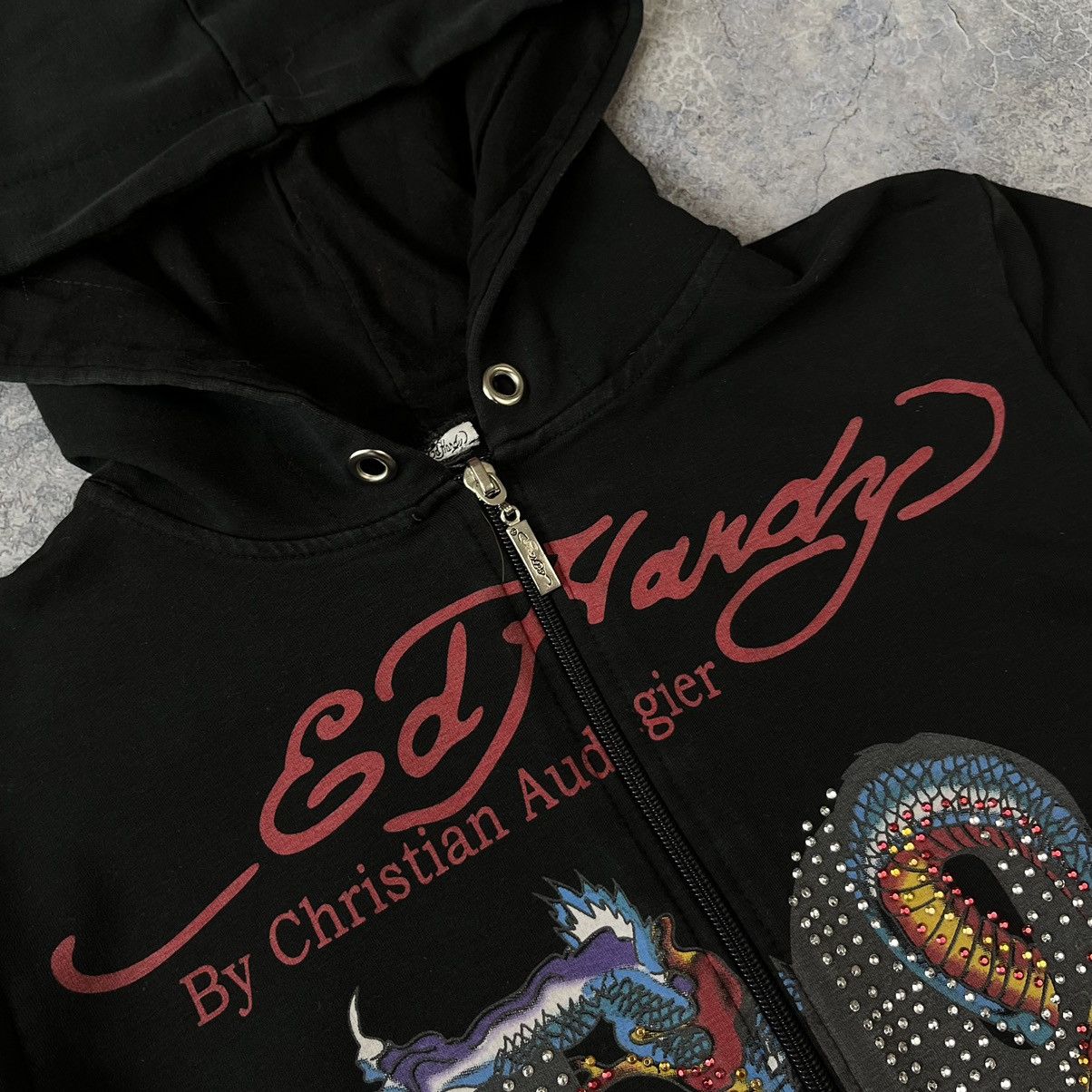 Christian Audigier × Ed Hardy VINTAGE Y2K ED HARDY BY CHRISTIAN AUDIGIER LOVE ZIP HOODIE Size S / US 4 / IT 40 - 4 Thumbnail