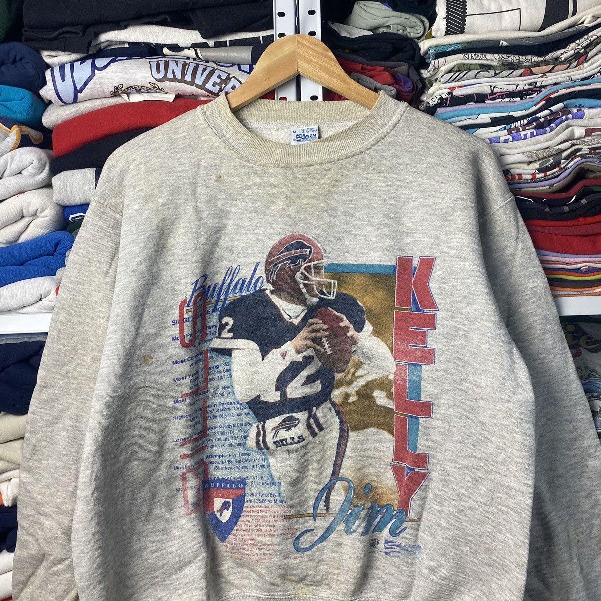 Kelly Jim Buffalo Bills Salem Sportwear Vintage Sweatshirt