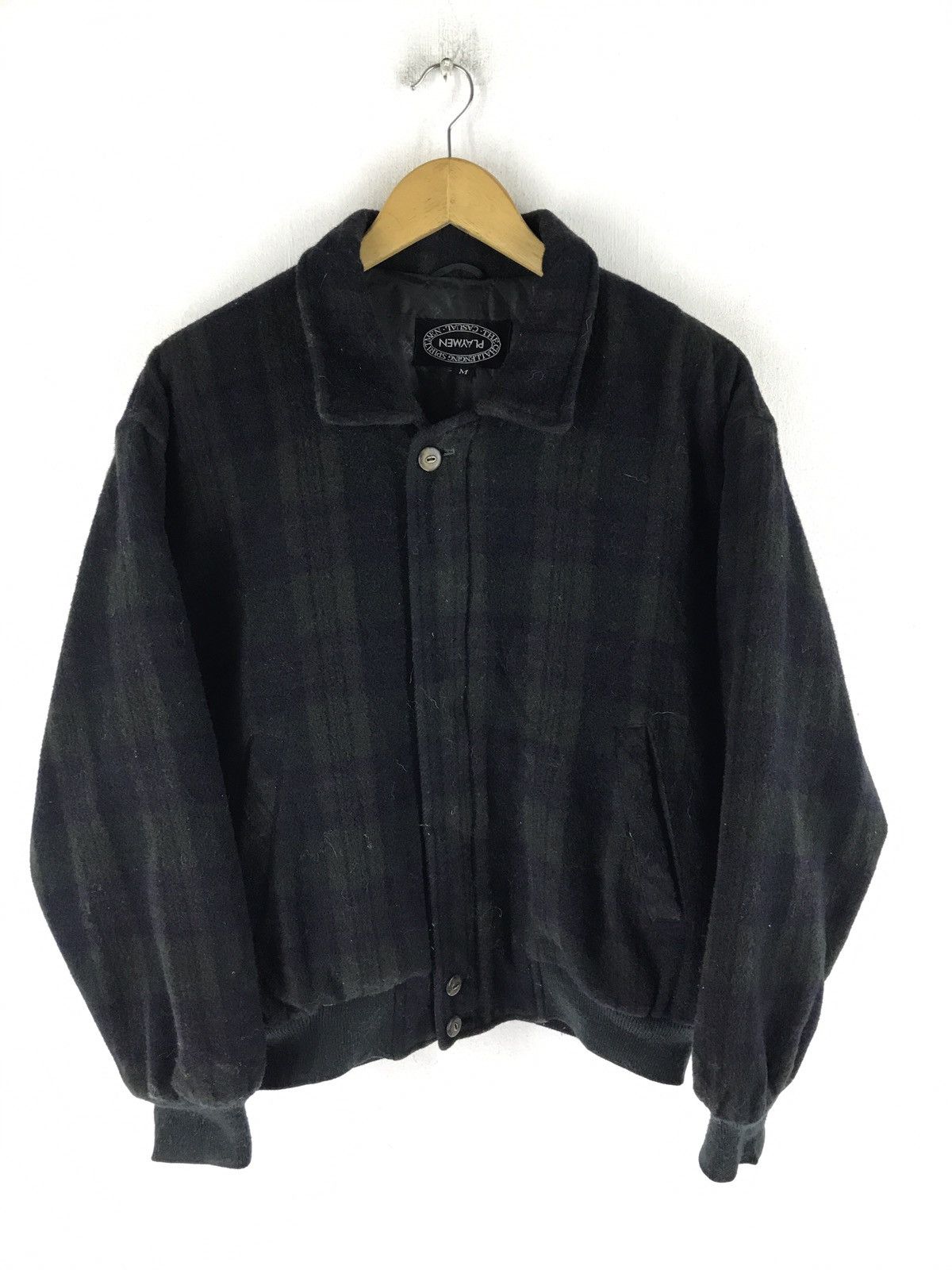 Japanese Brand PLAYMEN CASUAL Wool bomber jacket Size US M / EU 48-50 / 2 - 1 Thumbnail