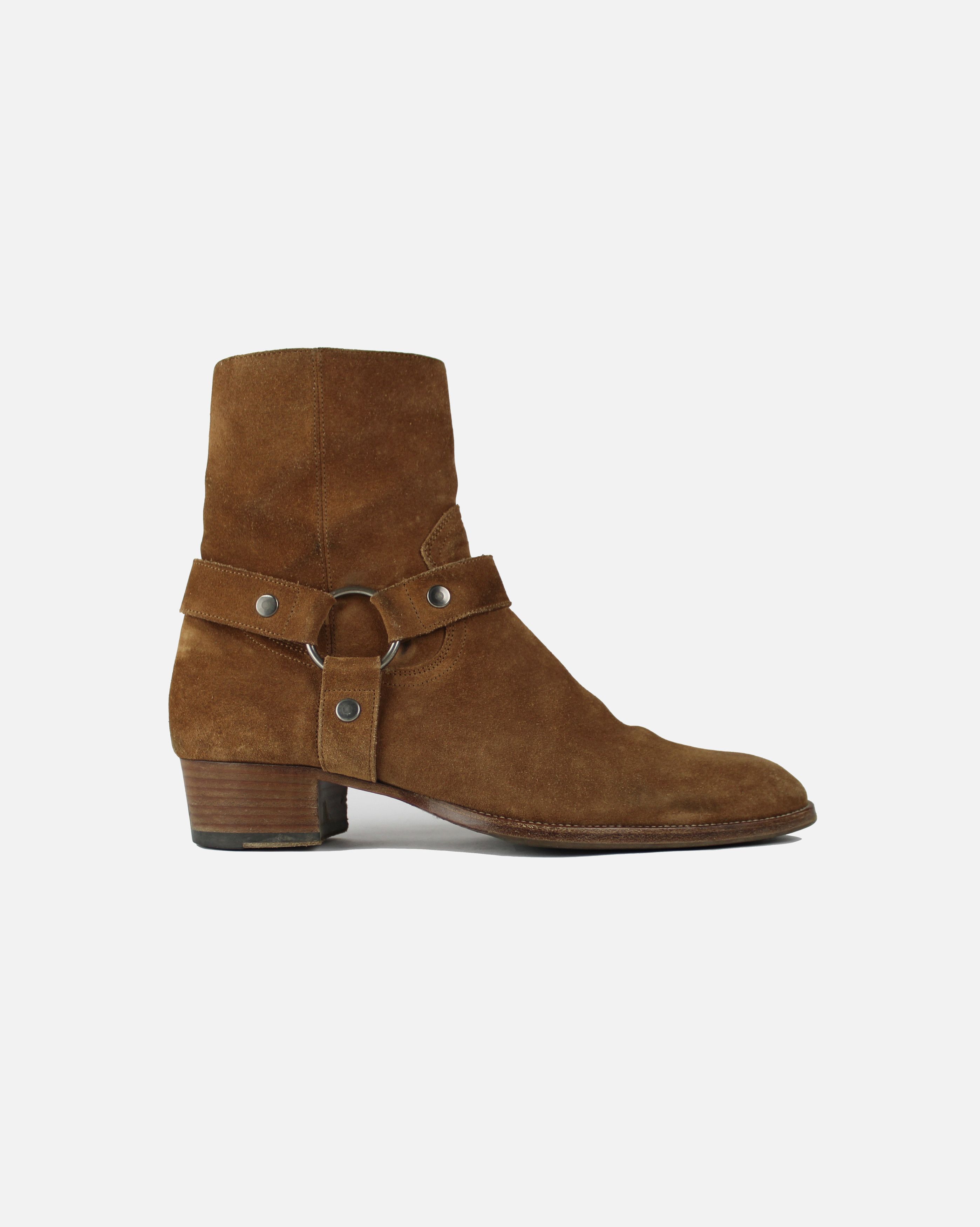 image of Saint Laurent Paris Saint Laurent Brown Suede Wyatt Boots, Men's (Size 9)