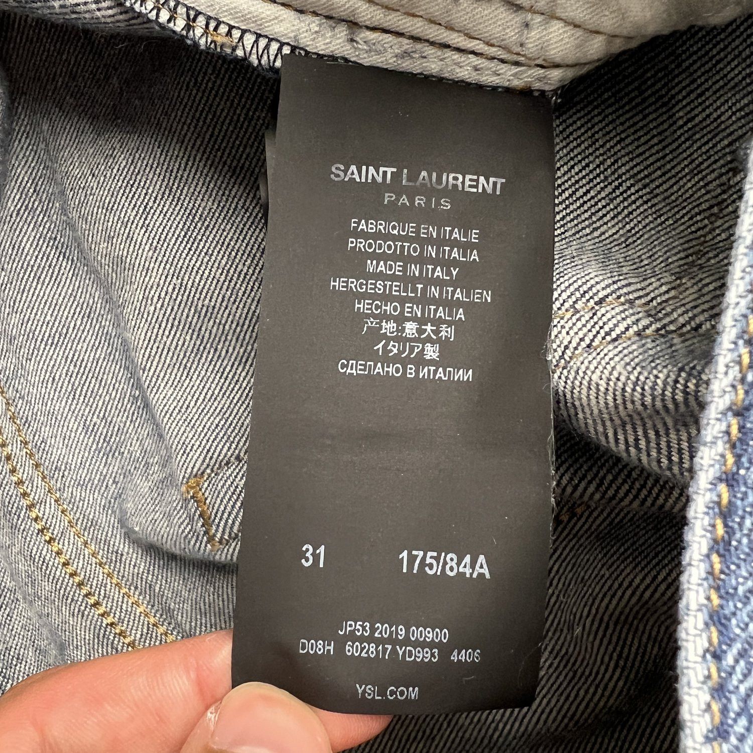 Saint Laurent Paris Saint Laurent SS20 D03 Blue Frayed Hem Jeans Size US 31 - 6 Thumbnail