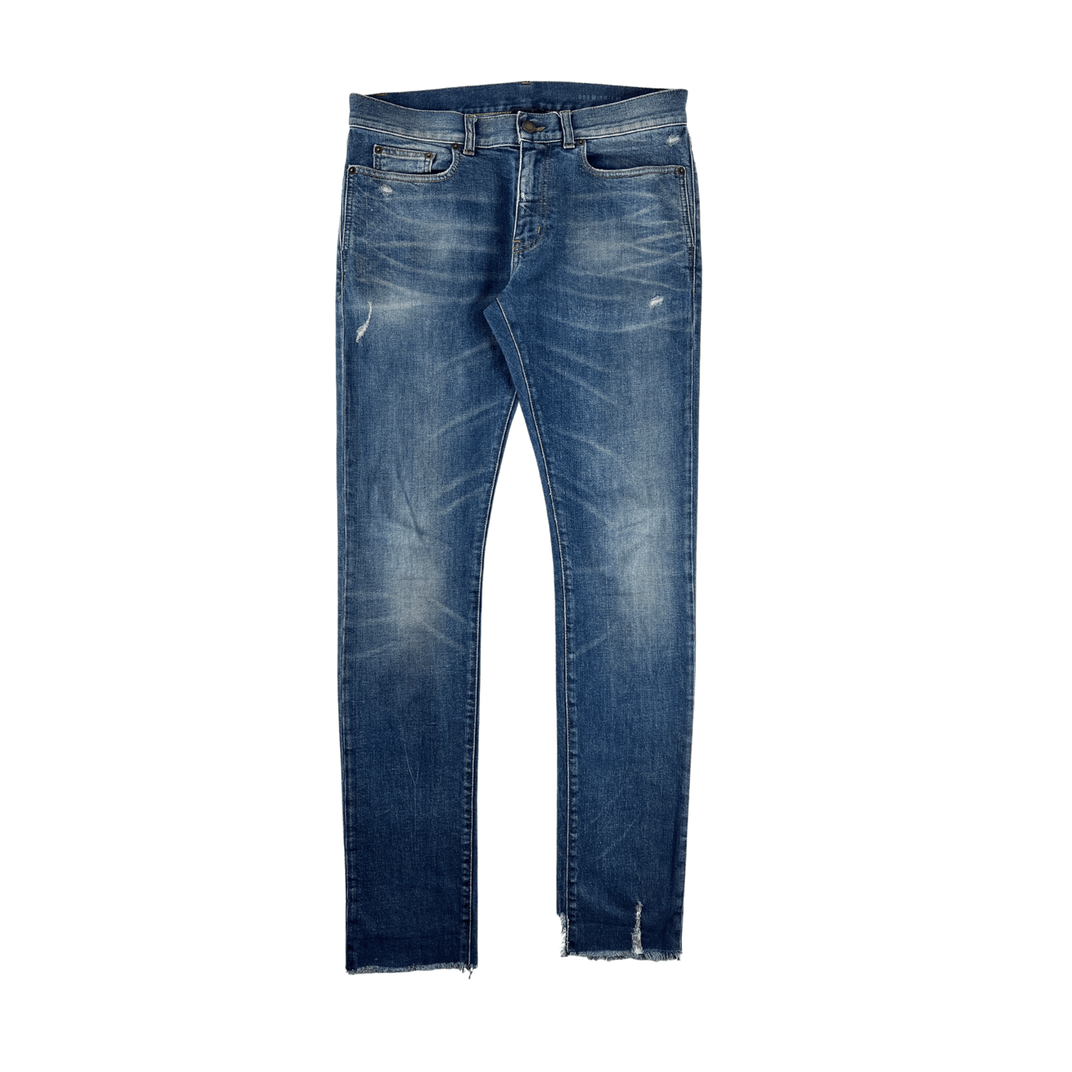 Saint Laurent Paris Saint Laurent SS20 D03 Blue Frayed Hem Jeans Size US 31 - 2 Thumbnail