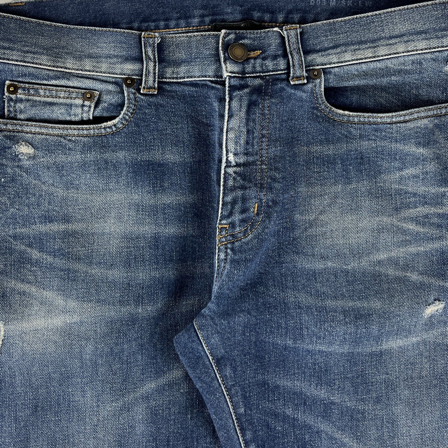 Saint Laurent Paris Saint Laurent SS20 D03 Blue Frayed Hem Jeans Size US 31 - 4 Thumbnail