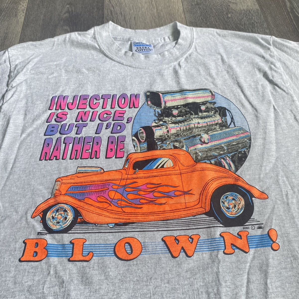 Vintage Vintage 1990s Injection Is Nice I’d Rather Be Blown Logo Tee Size US L / EU 52-54 / 3 - 1 Thumbnail