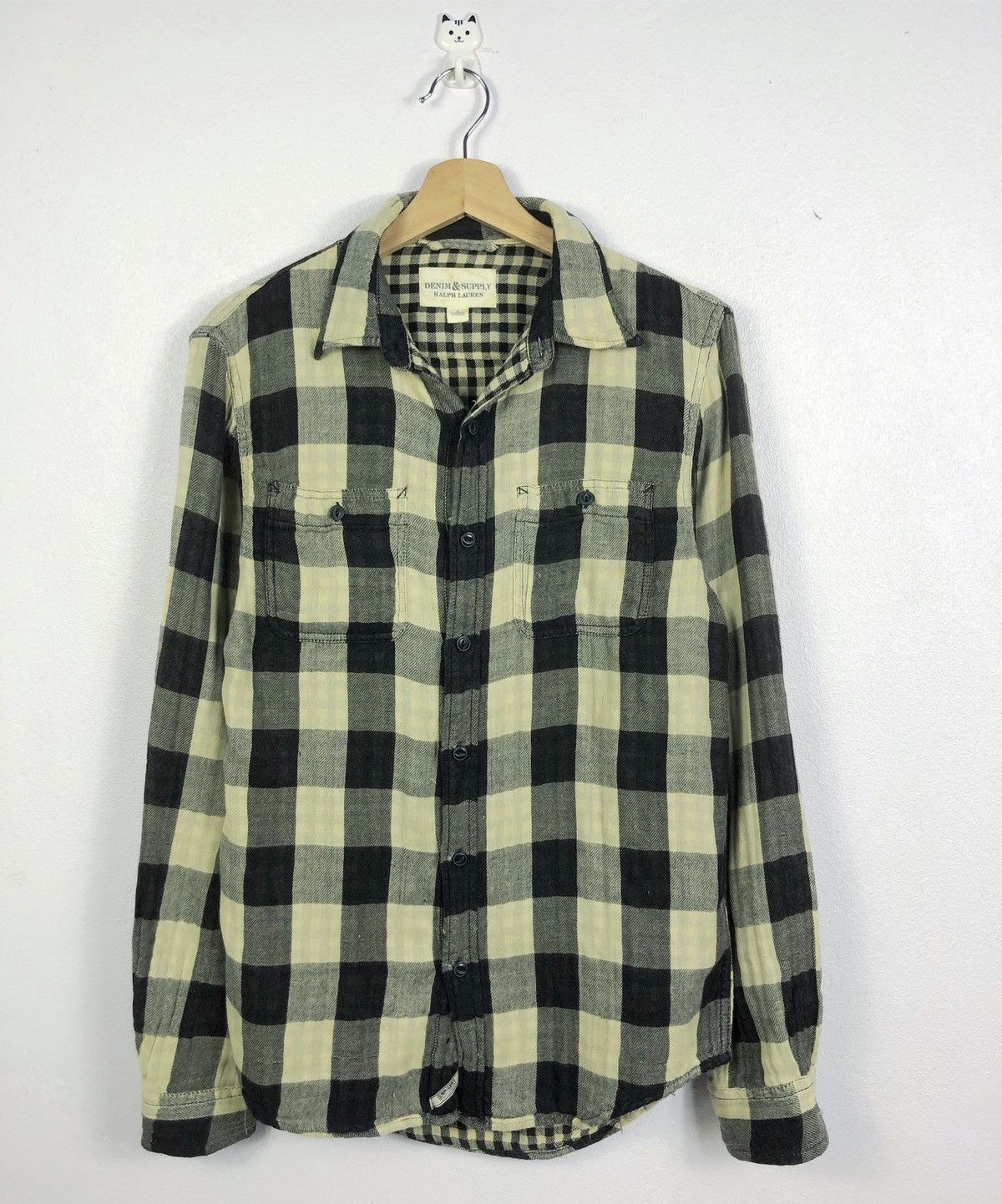 image of Denim And Supply Ralph Laurent Checkered Flannel in Brown Black Checkered, Men's (Size Small)