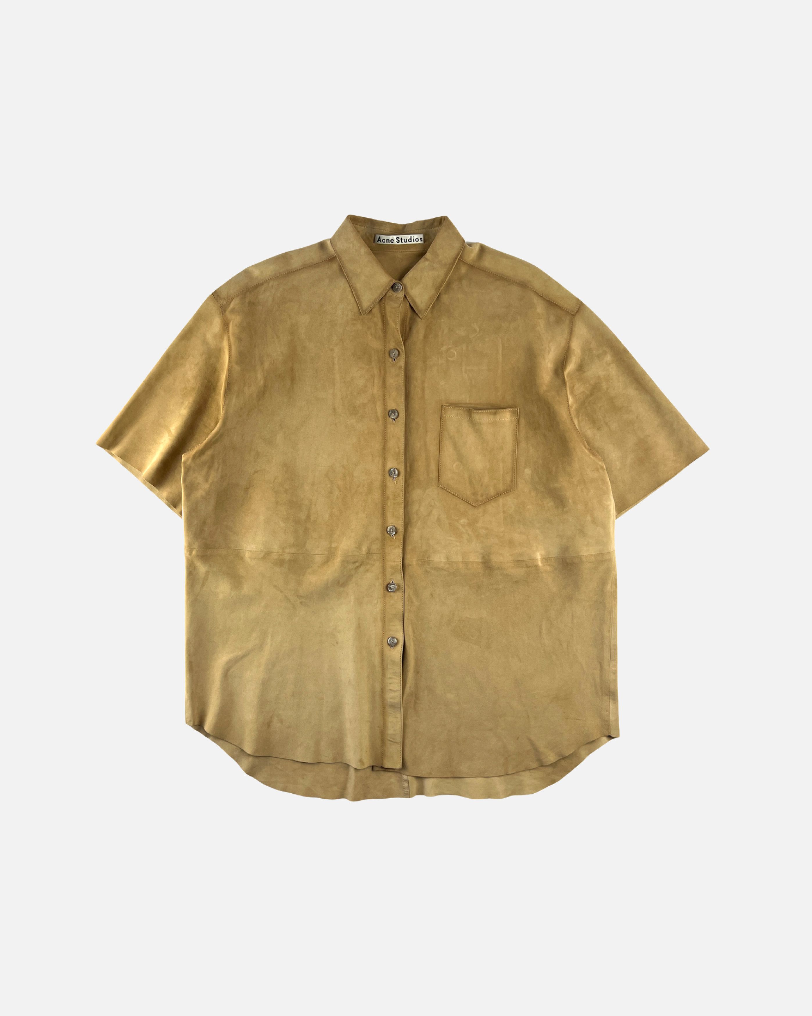 image of Acne Studios Ss20 Brown Suede Sample Shirt, Men's (Size XL)