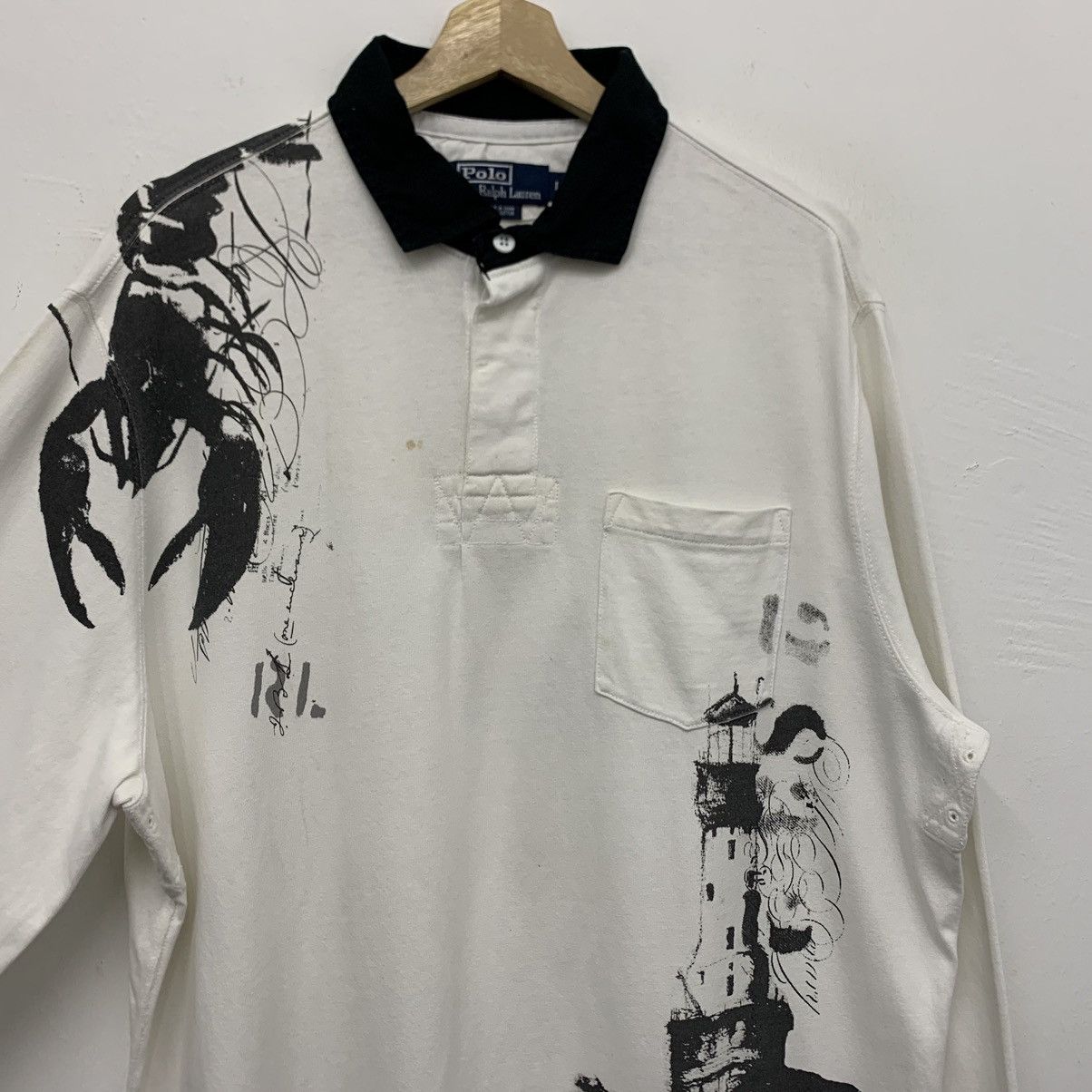 Polo Ralph Lauren × Rugby Ralph Lauren Vintage Polo Ralph Lauren Lighthouse Rugby Shirt Size US L / EU 52-54 / 3 - 3 Thumbnail