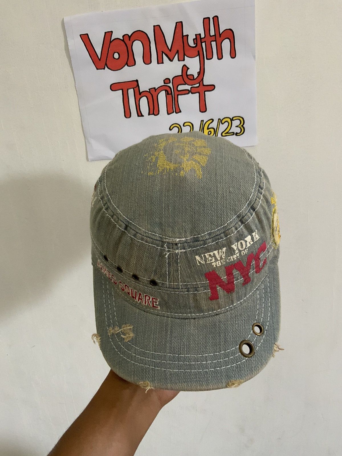 If Six Was Nine New York Time Square Distressed Hat Size ONE SIZE - 6 Thumbnail