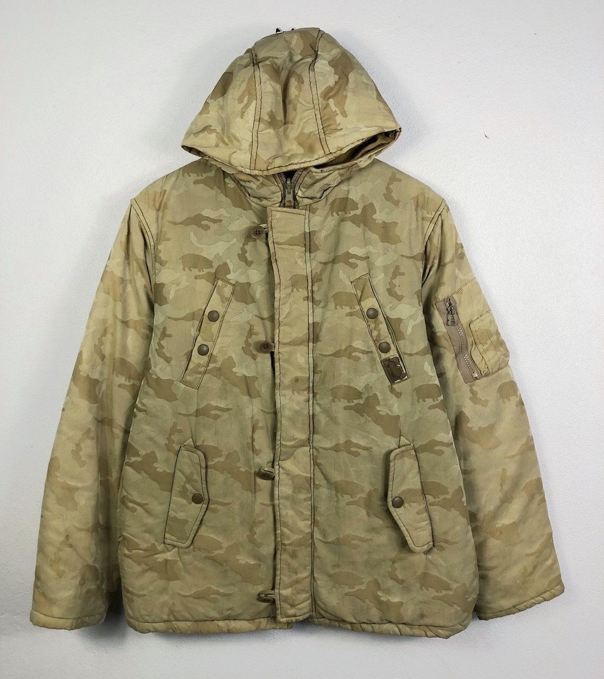 Japanese Brand Vintage Drug Store’s Piggy Camo Reversible Hoodie Jacket Size US M / EU 48-50 / 2 - 1 Thumbnail