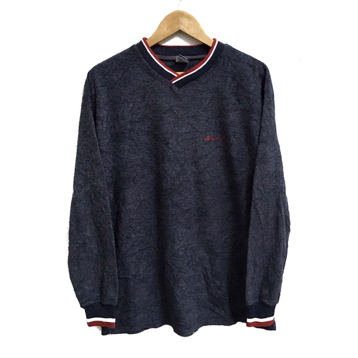 VINTAGE CHAMPION SMALL LOGO EMBROIDERY FLEECE LONG SLEEVE