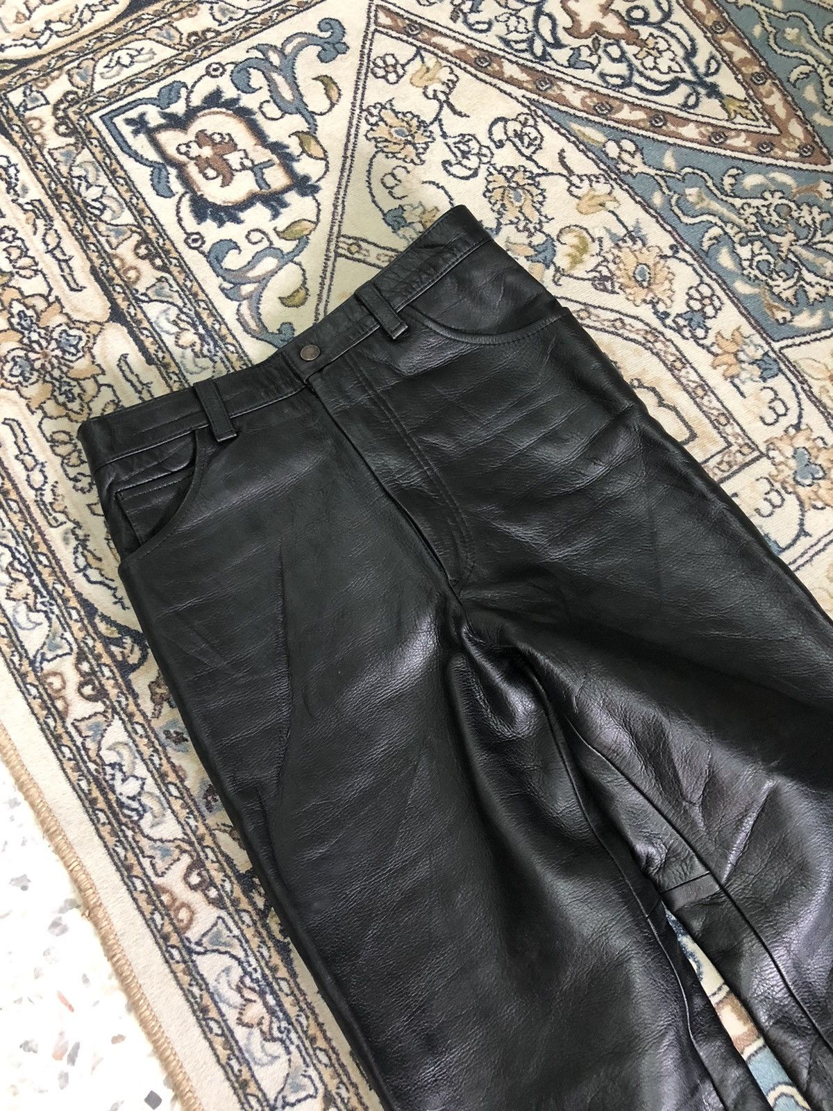 Leather Vintage Unbrands Bondage Style Straight Cut Leather Pants Size 26" / US 2 / IT 38 - 8 Thumbnail