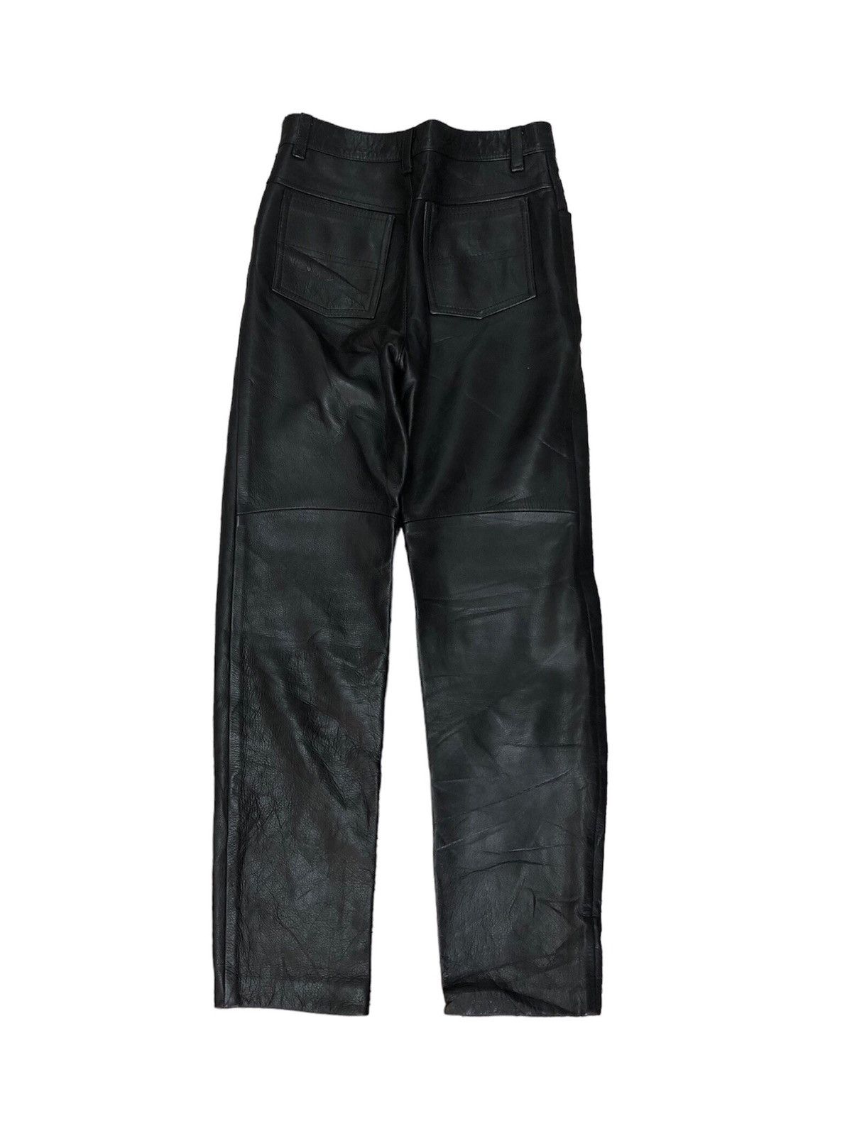 Leather Vintage Unbrands Bondage Style Straight Cut Leather Pants Size 26" / US 2 / IT 38 - 2 Thumbnail