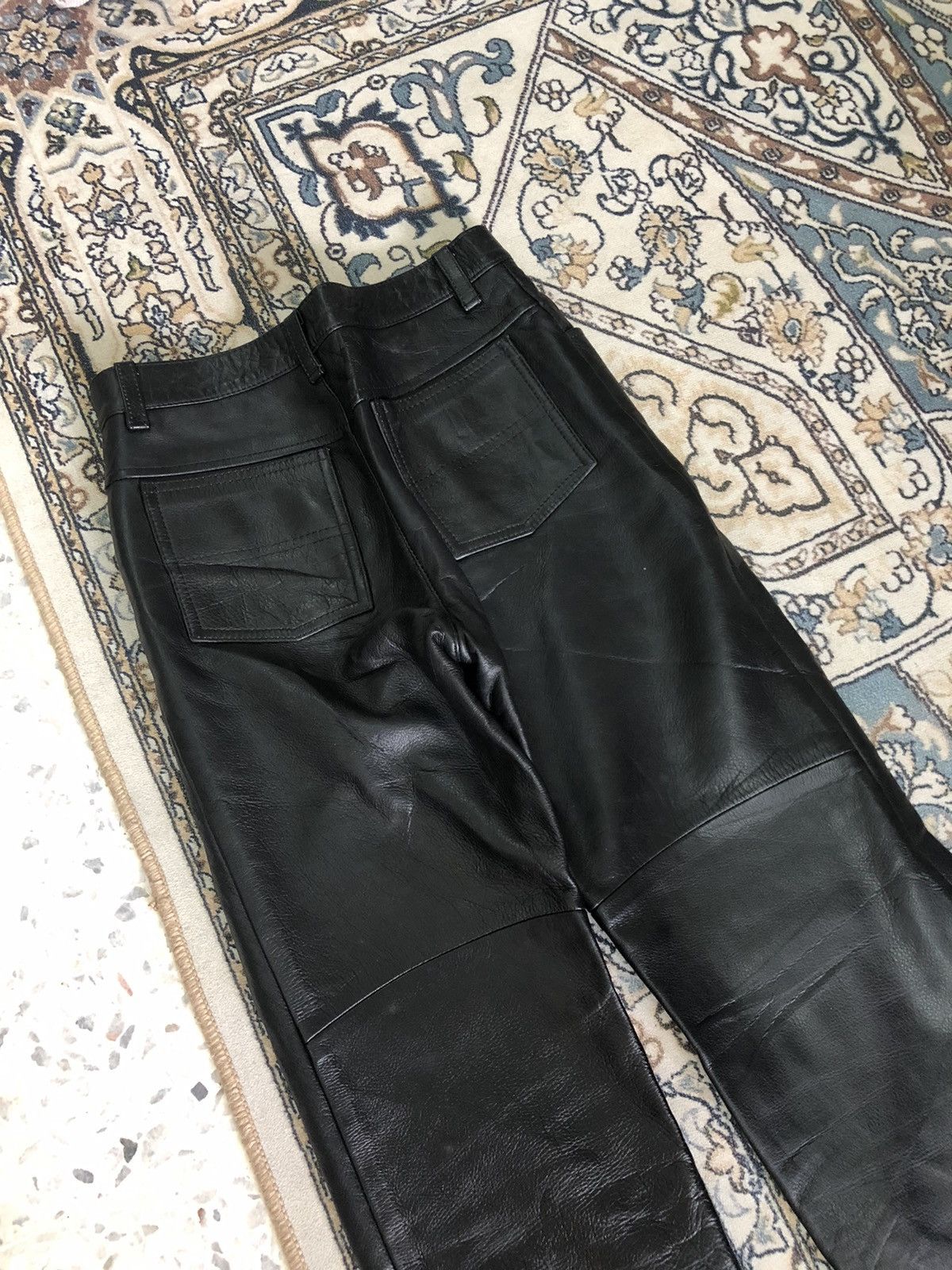 Leather Vintage Unbrands Bondage Style Straight Cut Leather Pants Size 26" / US 2 / IT 38 - 14 Thumbnail