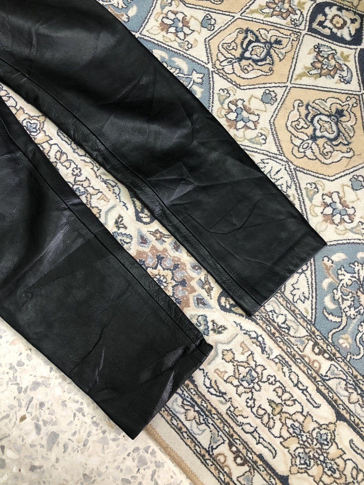 Leather Vintage Unbrands Bondage Style Straight Cut Leather Pants Size 26" / US 2 / IT 38 - 5 Thumbnail