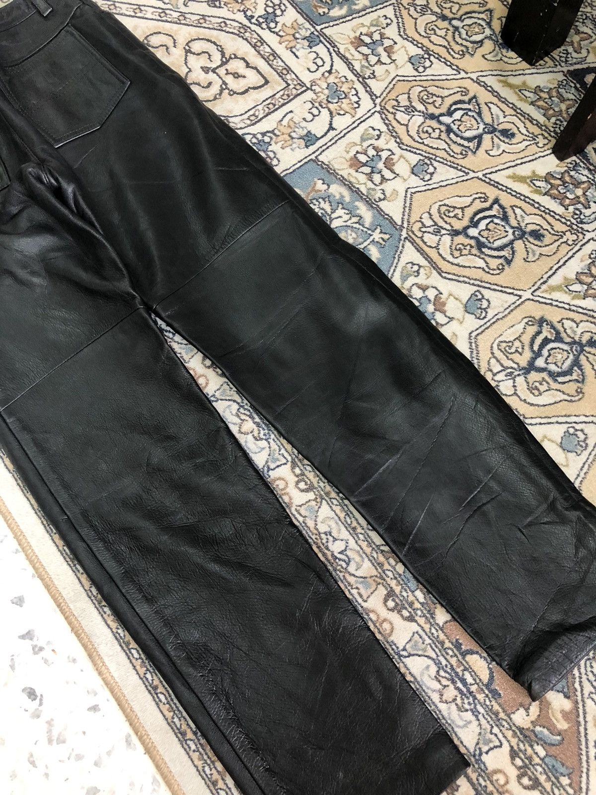 Leather Vintage Unbrands Bondage Style Straight Cut Leather Pants Size 26" / US 2 / IT 38 - 15 Thumbnail