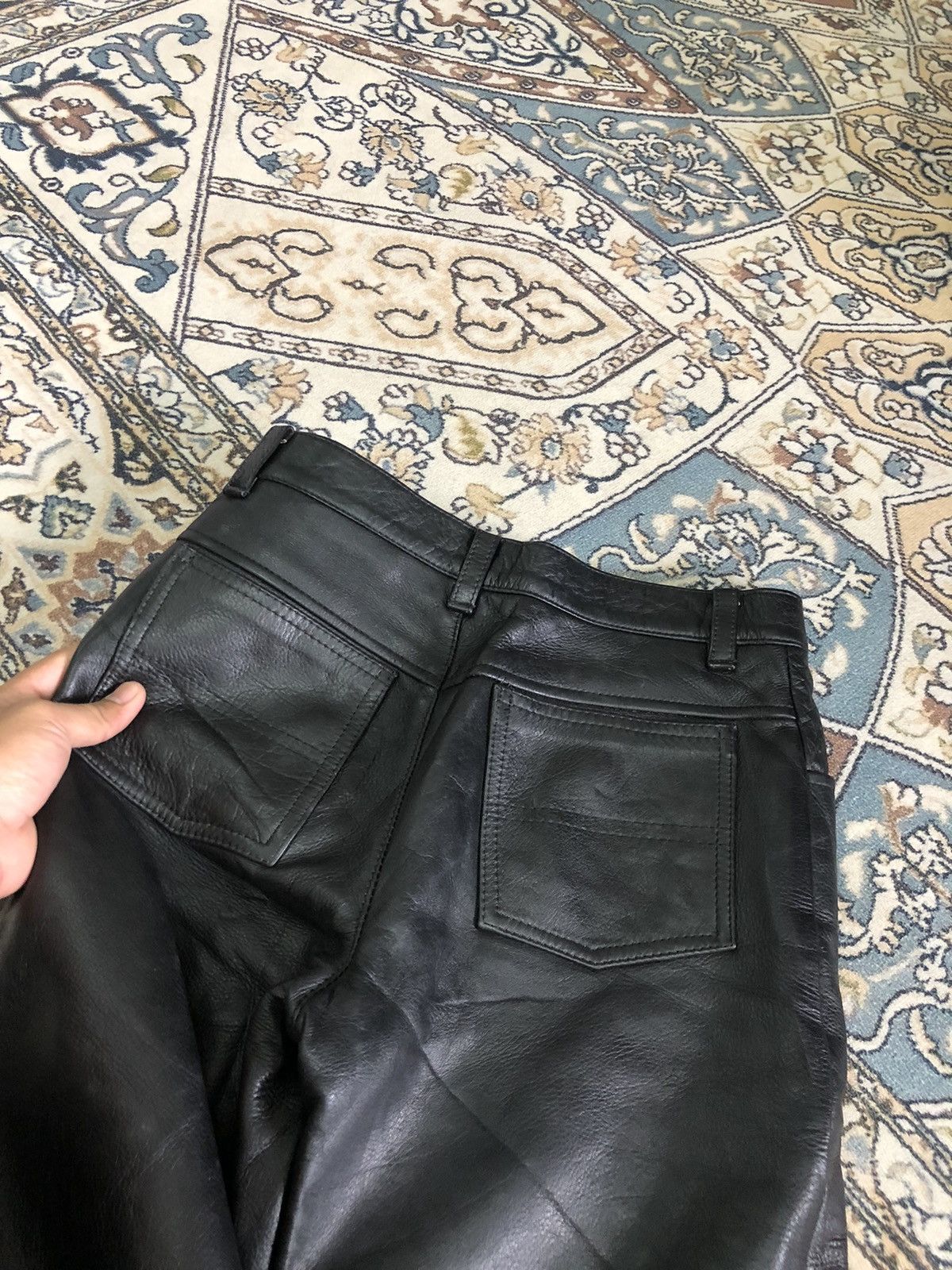 Leather Vintage Unbrands Bondage Style Straight Cut Leather Pants Size 26" / US 2 / IT 38 - 13 Thumbnail
