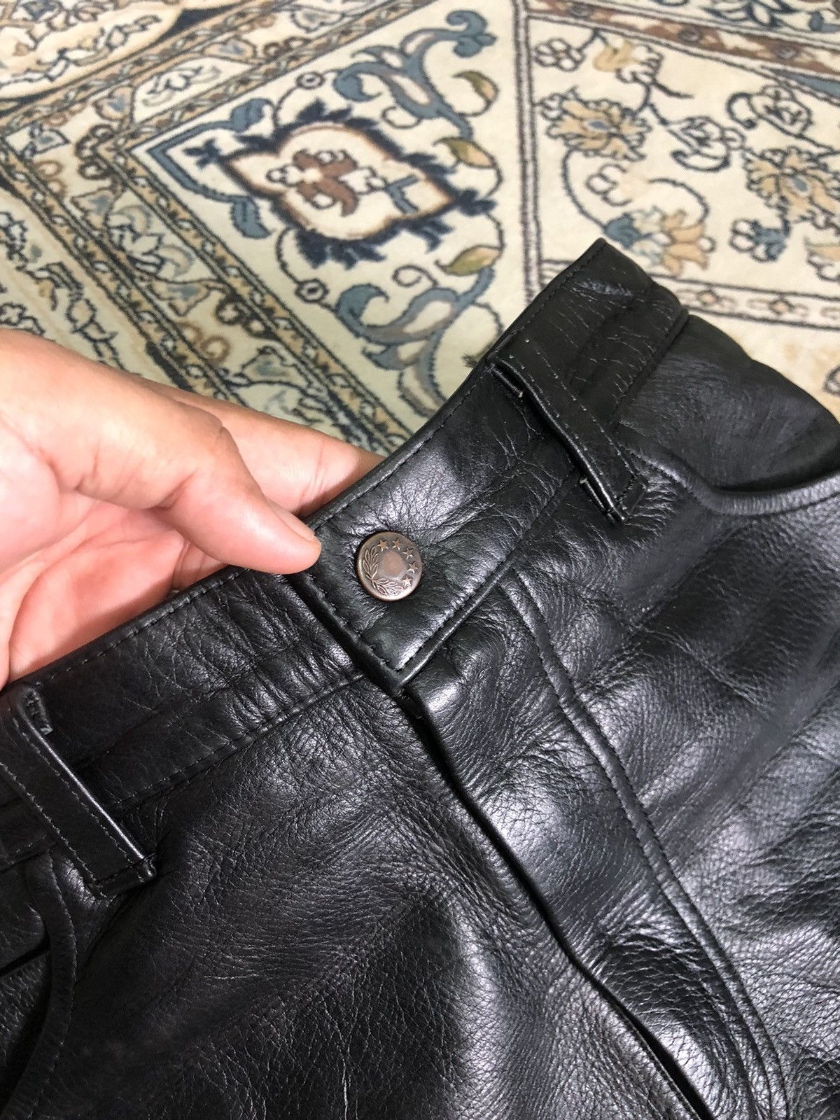 Leather Vintage Unbrands Bondage Style Straight Cut Leather Pants Size 26" / US 2 / IT 38 - 6 Thumbnail